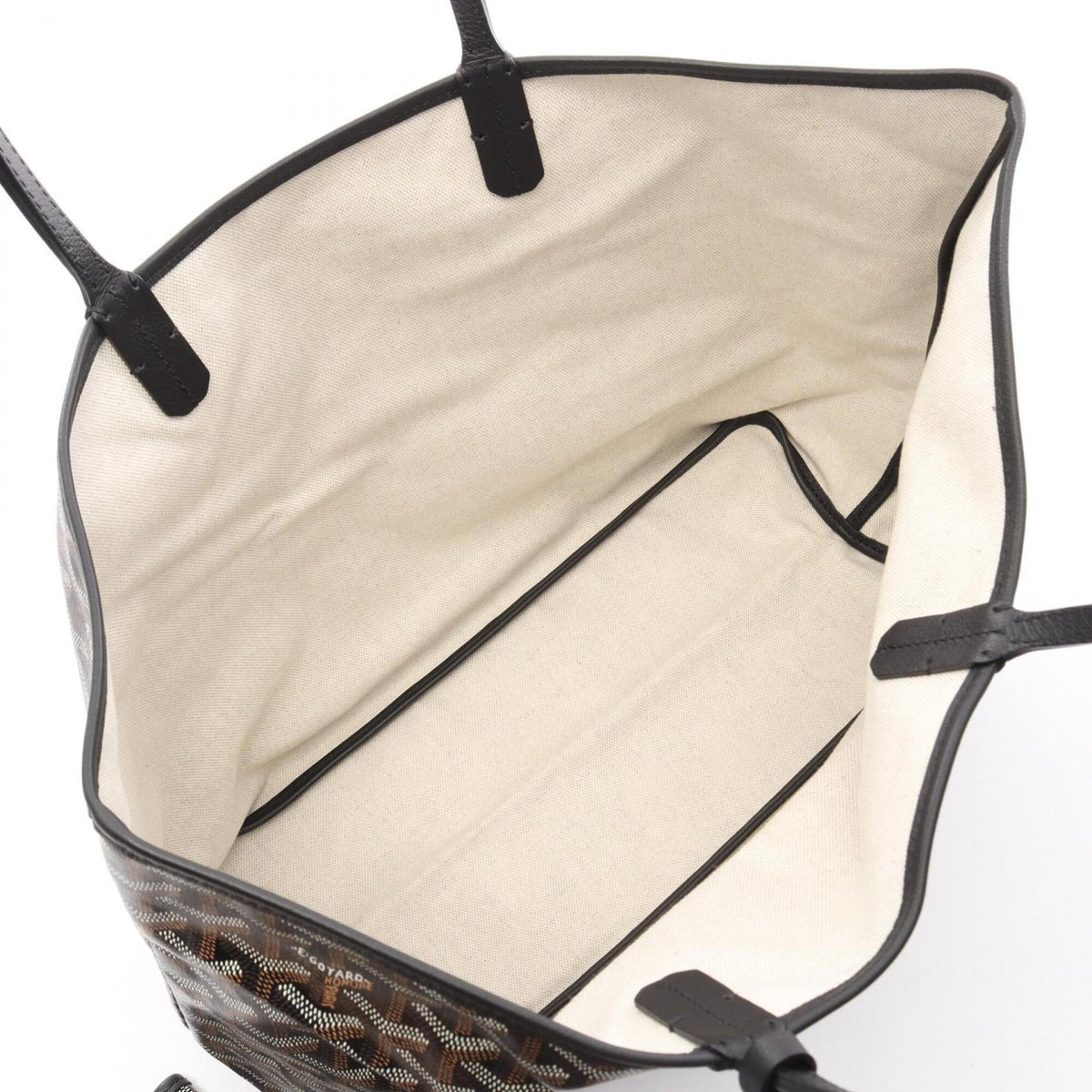 Goyard Black Brown White Coated Canvas Leather Handbag Tote Bag (Pre-Owned)
