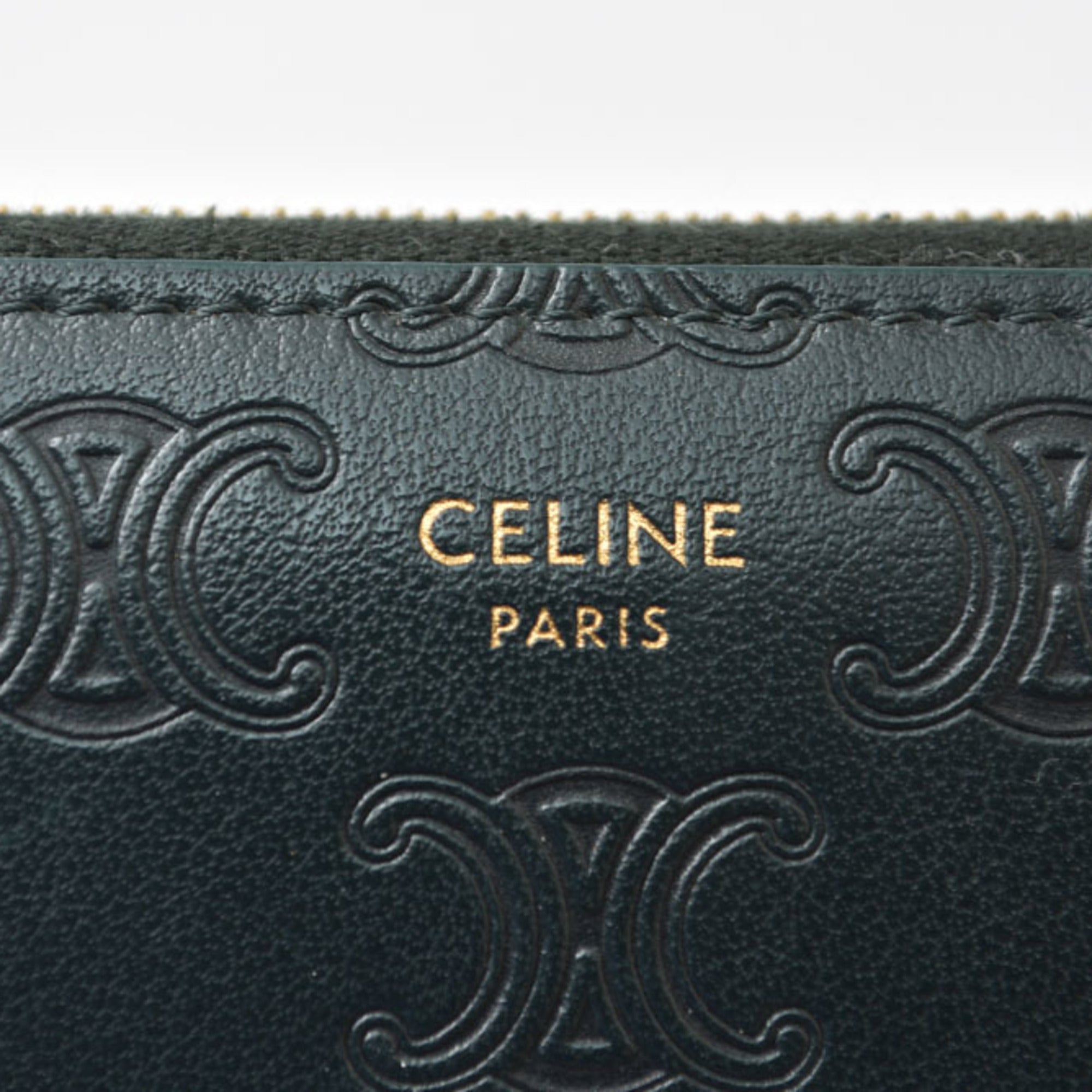 Celine Green Leather Coin Purse/Coin Case (Pre-Owned)