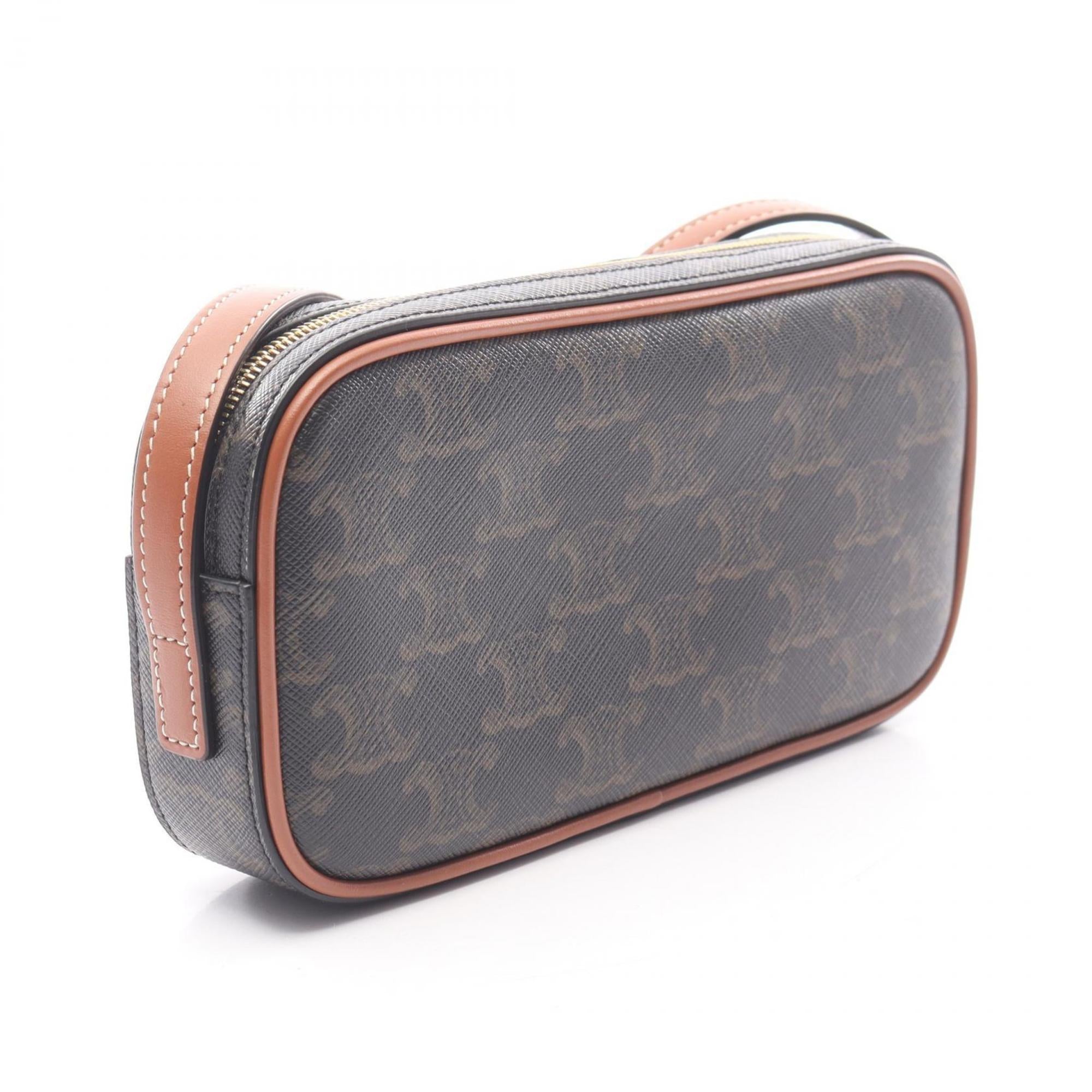 Celine Black Brown Multi-Color Coated Canvas Leather Shoulder Bag (Pre-Owned)