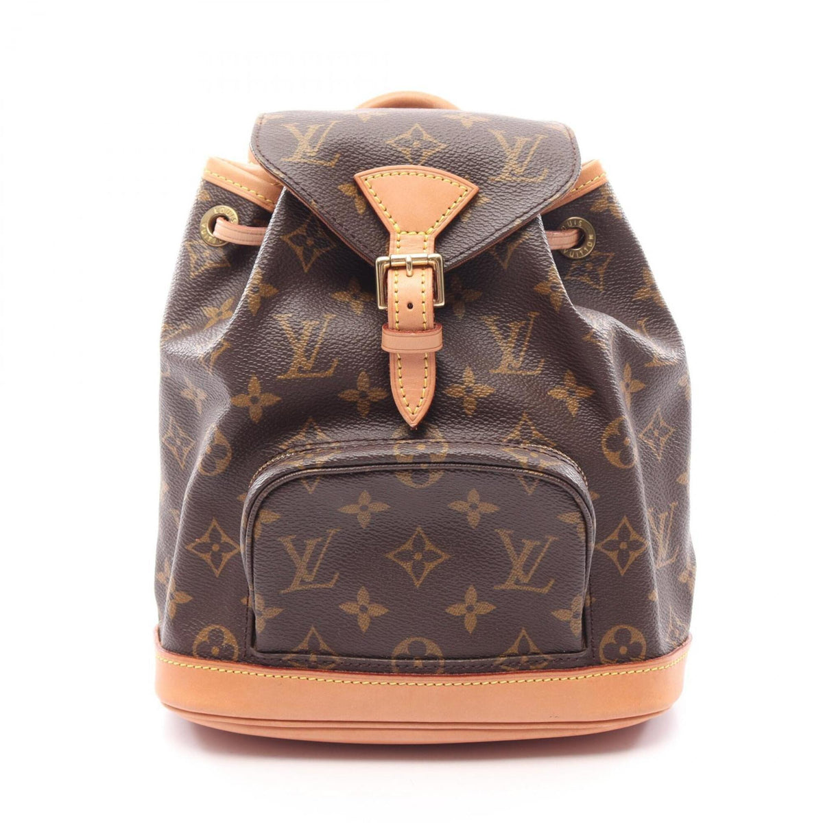 Louis Vuitton Brown Coated Canvas Leather Backpack Handbag (Pre-Owned)