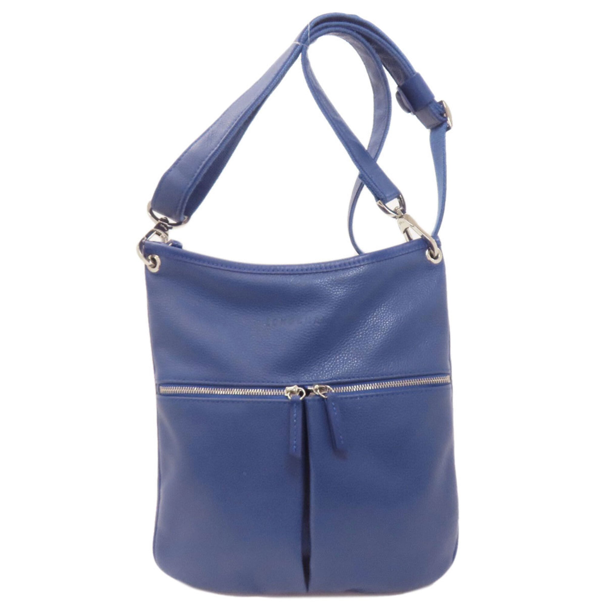 Longchamp Blue Leather Shoulder Bag (Pre-Owned)