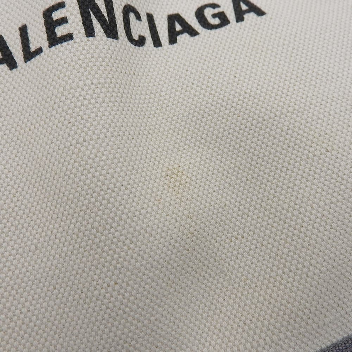 Balenciaga Gray White Canvas Leather Pouch Tote Bag (Pre-Owned)