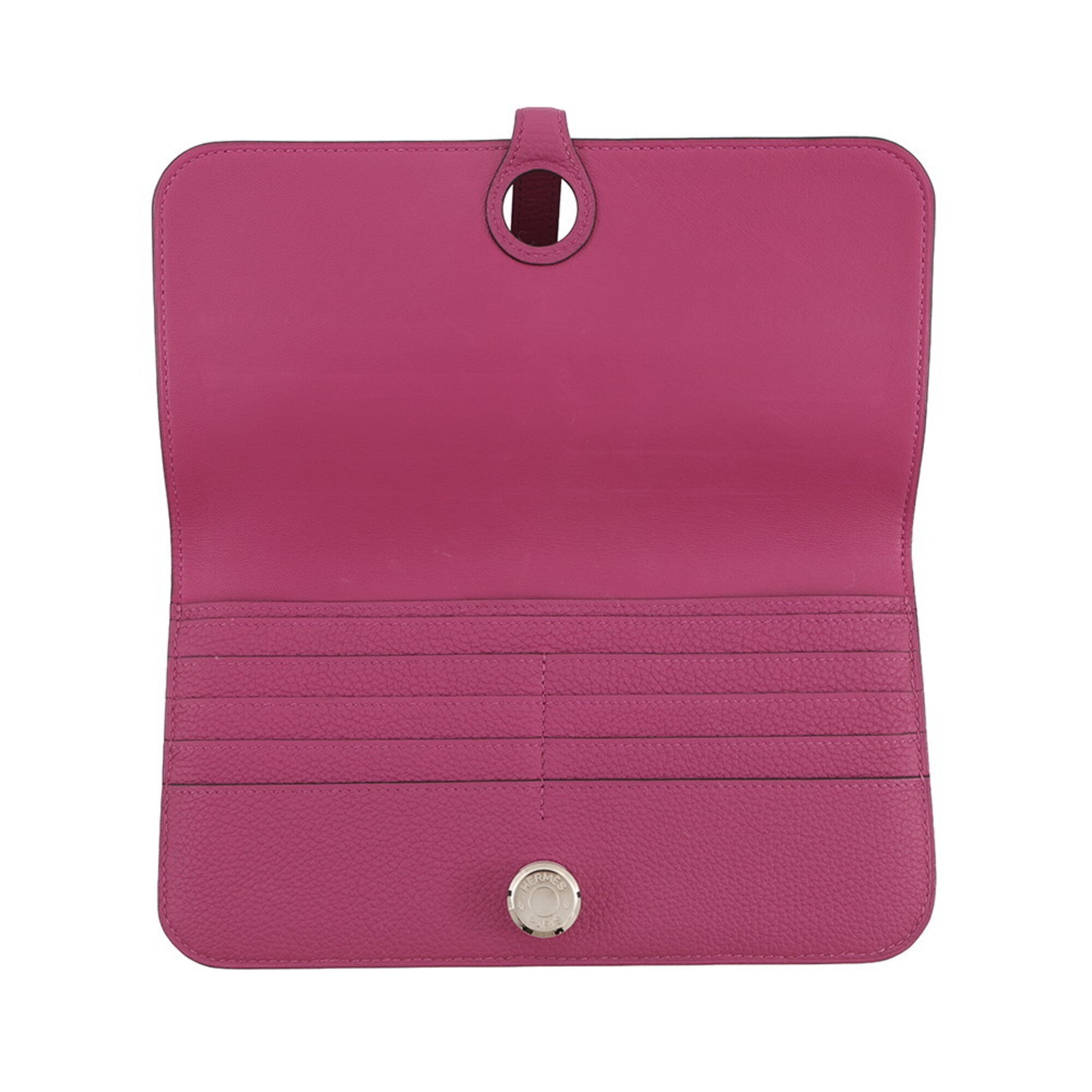 Hermes Kara Rose Purple Togo Leather Long Wallet (Bi-Fold) (Pre-Owned)
