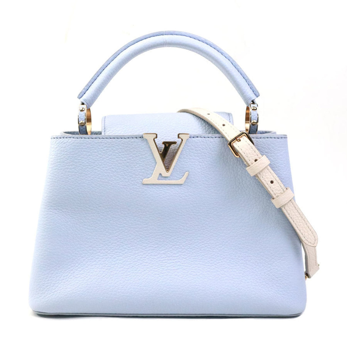 Louis Vuitton Ivory Light Purple Leather Handbag Shoulder Bag (Pre-Owned)