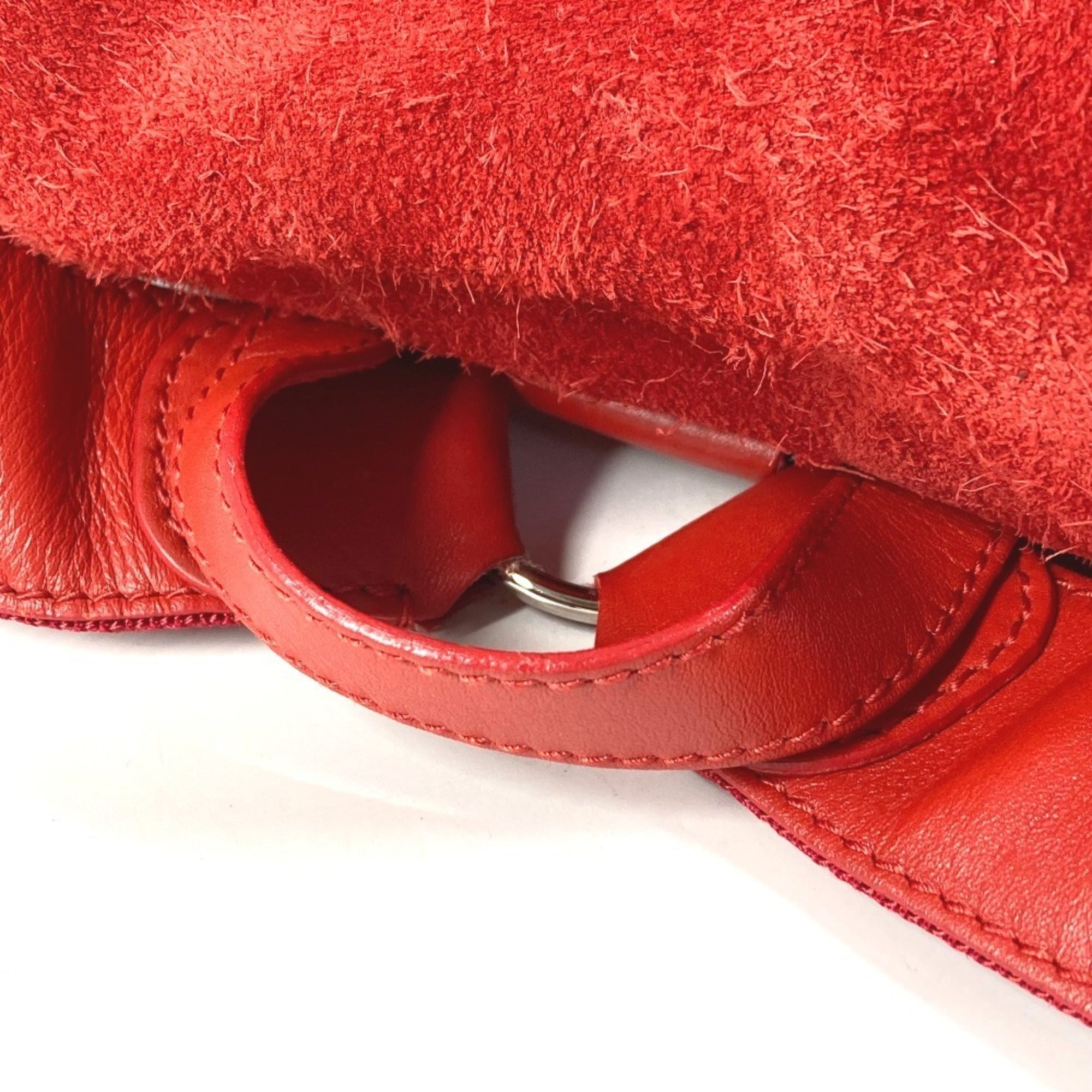Balenciaga Red Color Leather Suede Backpack (Pre-Owned)