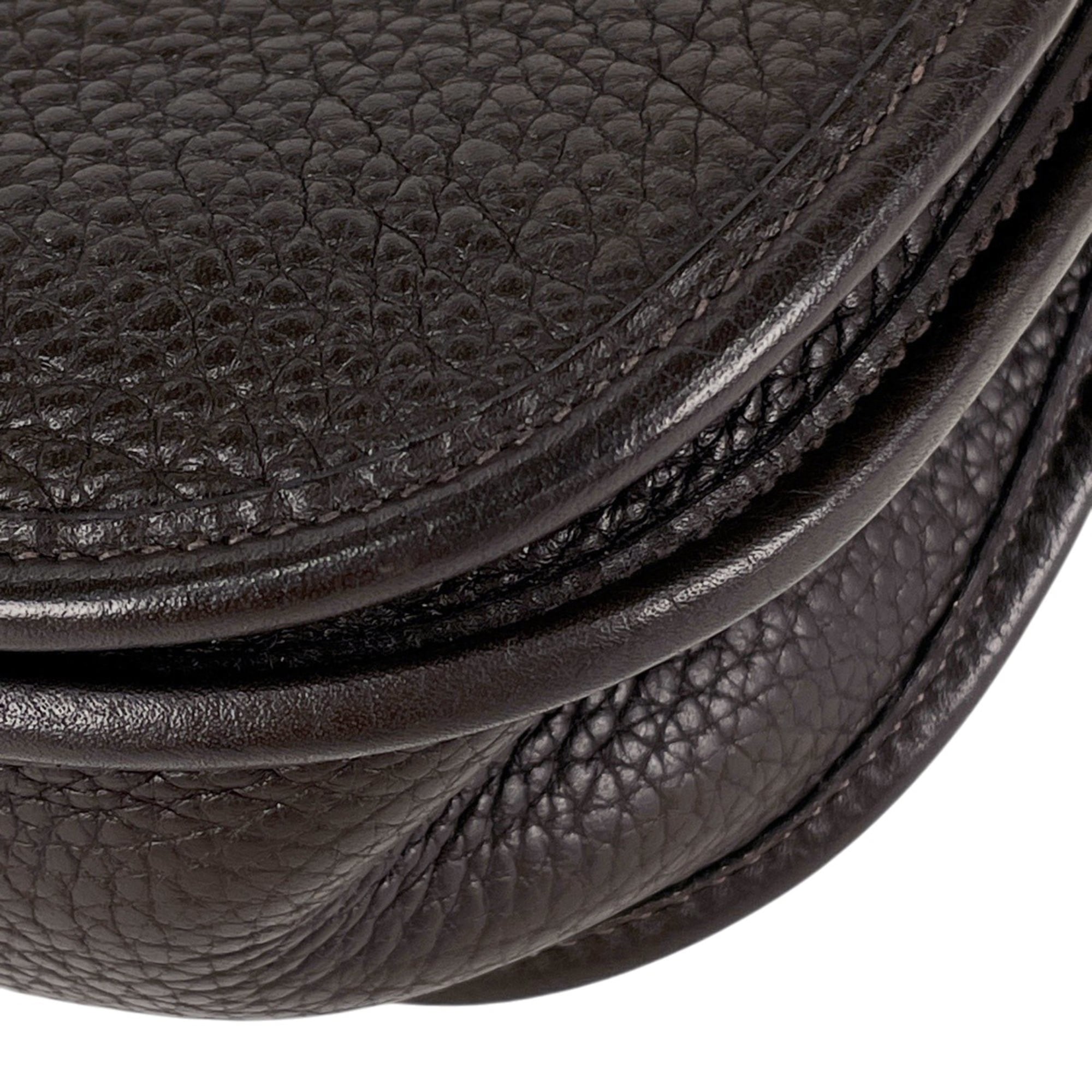 Hermes Evelyne Ebene Taurillon Clemence Leather Shoulder Bag (Pre-Owned)