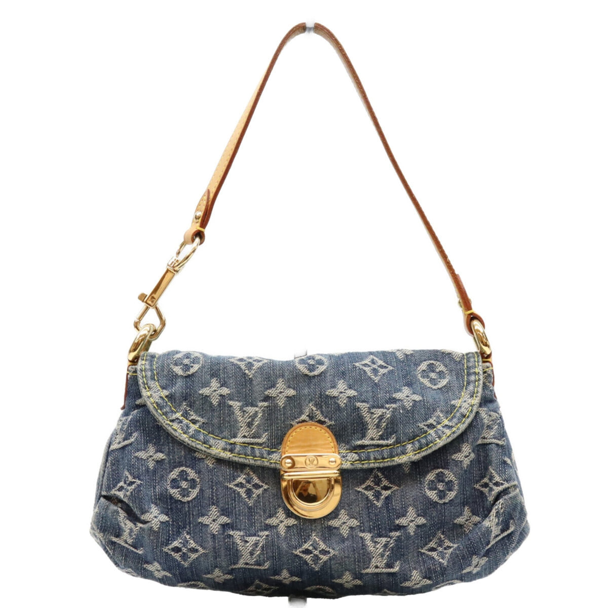 Louis Vuitton Gold Monogram Denim Shoulder Bag (Pre-Owned)