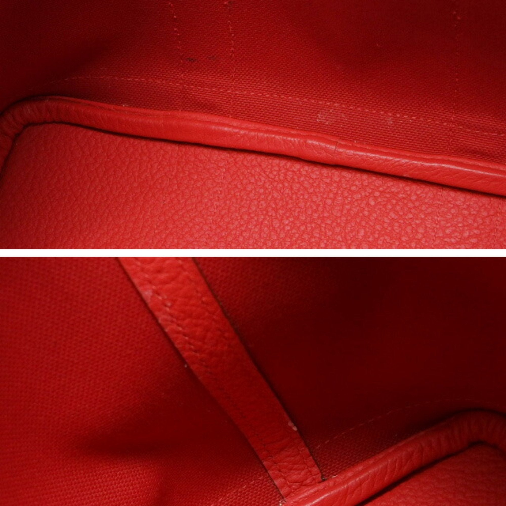 Hermes Garden Vermilion Toile Officier Negonda Leather Handbag Tote Bag (Pre-Owned)