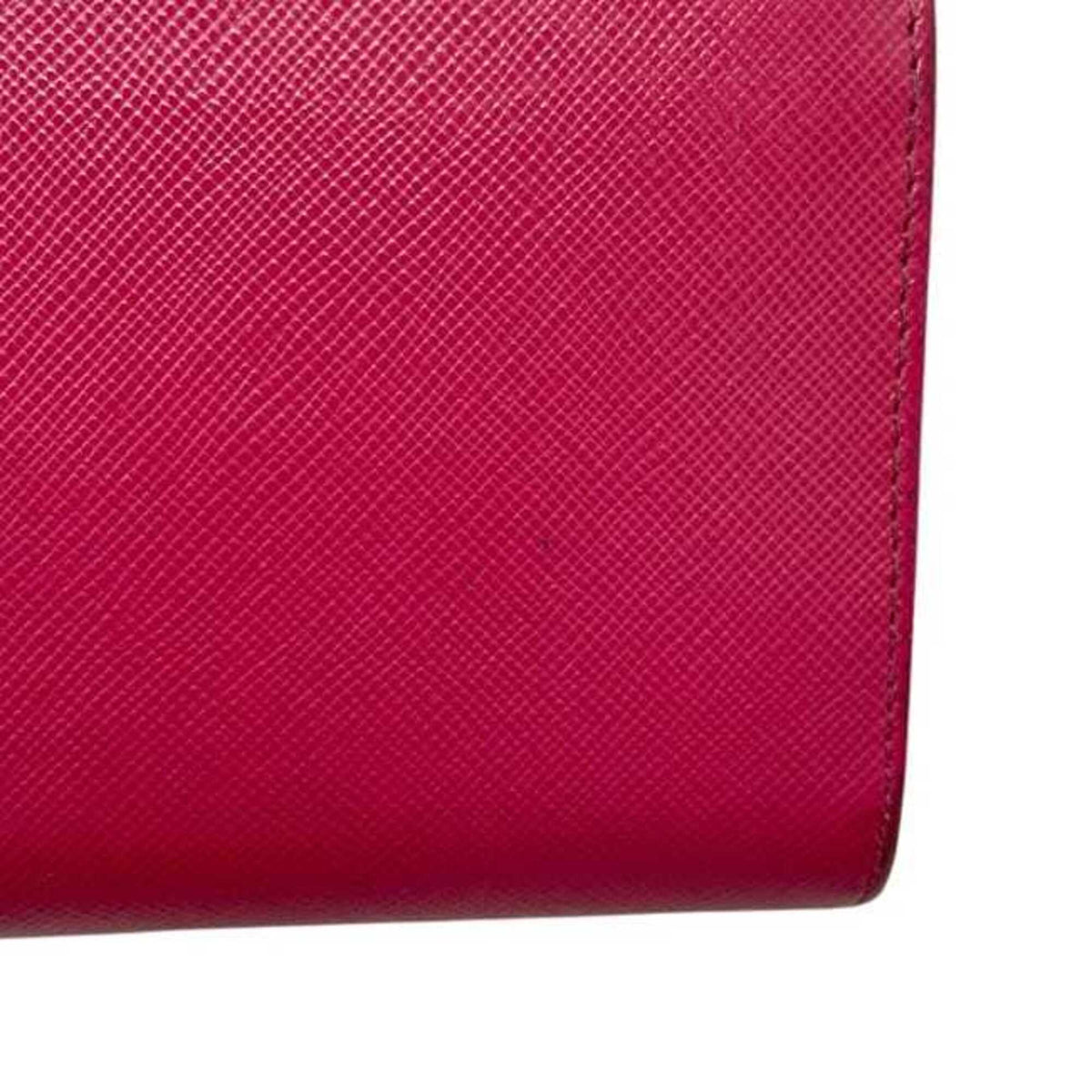 Prada Peonia Pink Leather Long Wallet (Bi-Fold) (Pre-Owned)