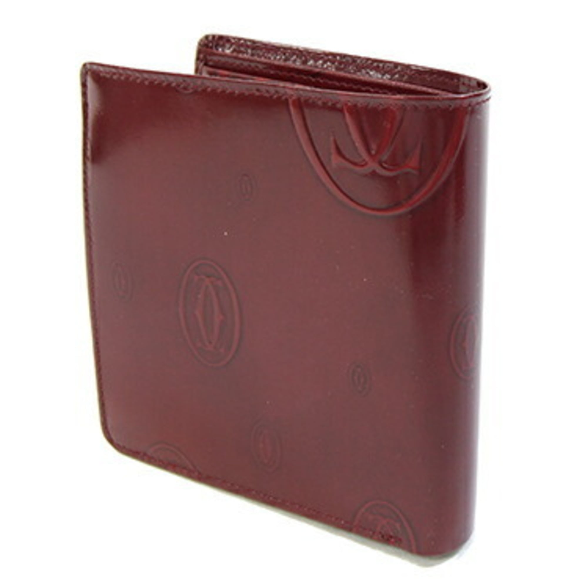 Cartier Happy Birthday Bordeaux Leather Wallet (Bi-Fold) (Pre-Owned)