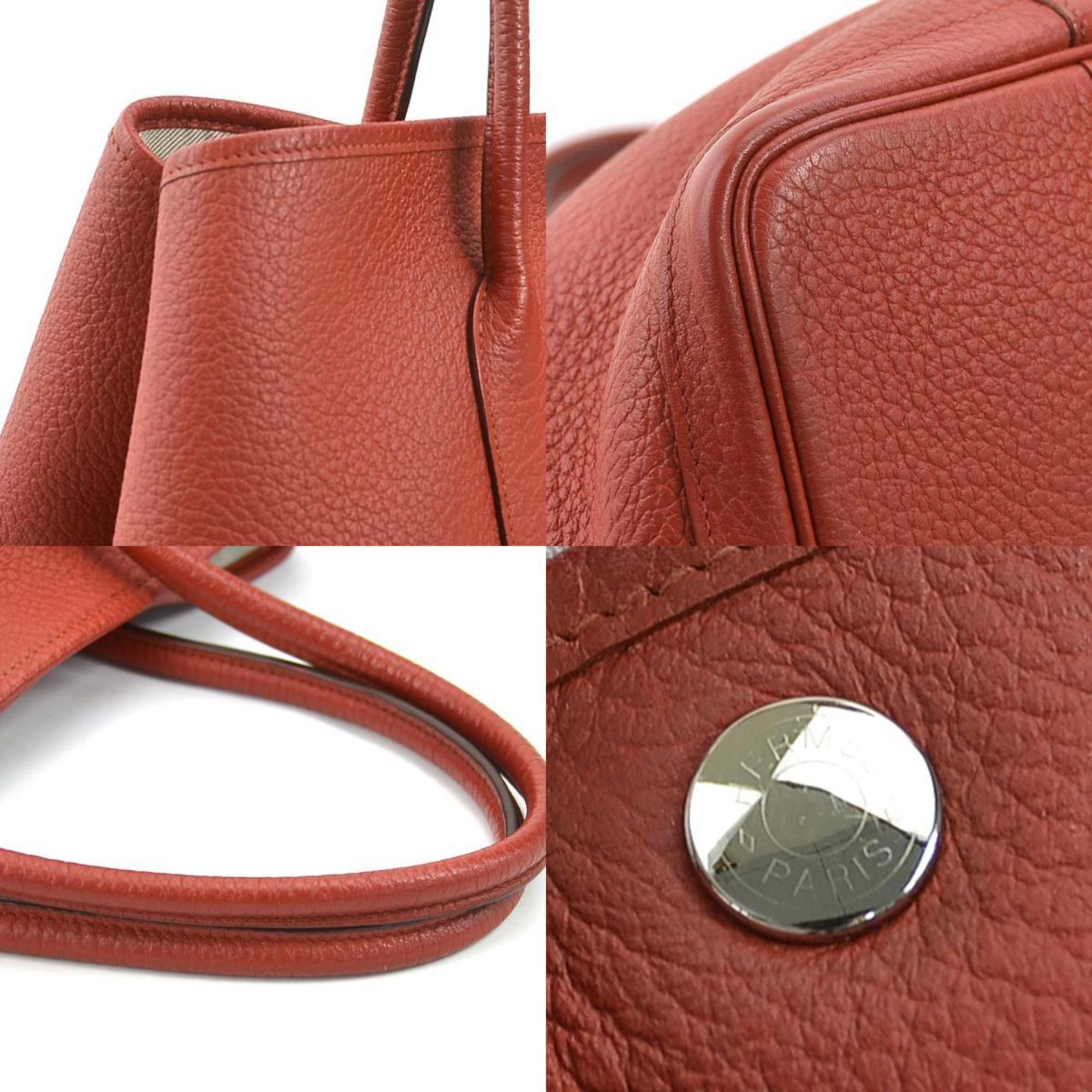 Hermes Red Color Country Leather Handbag Tote Bag (Pre-Owned)