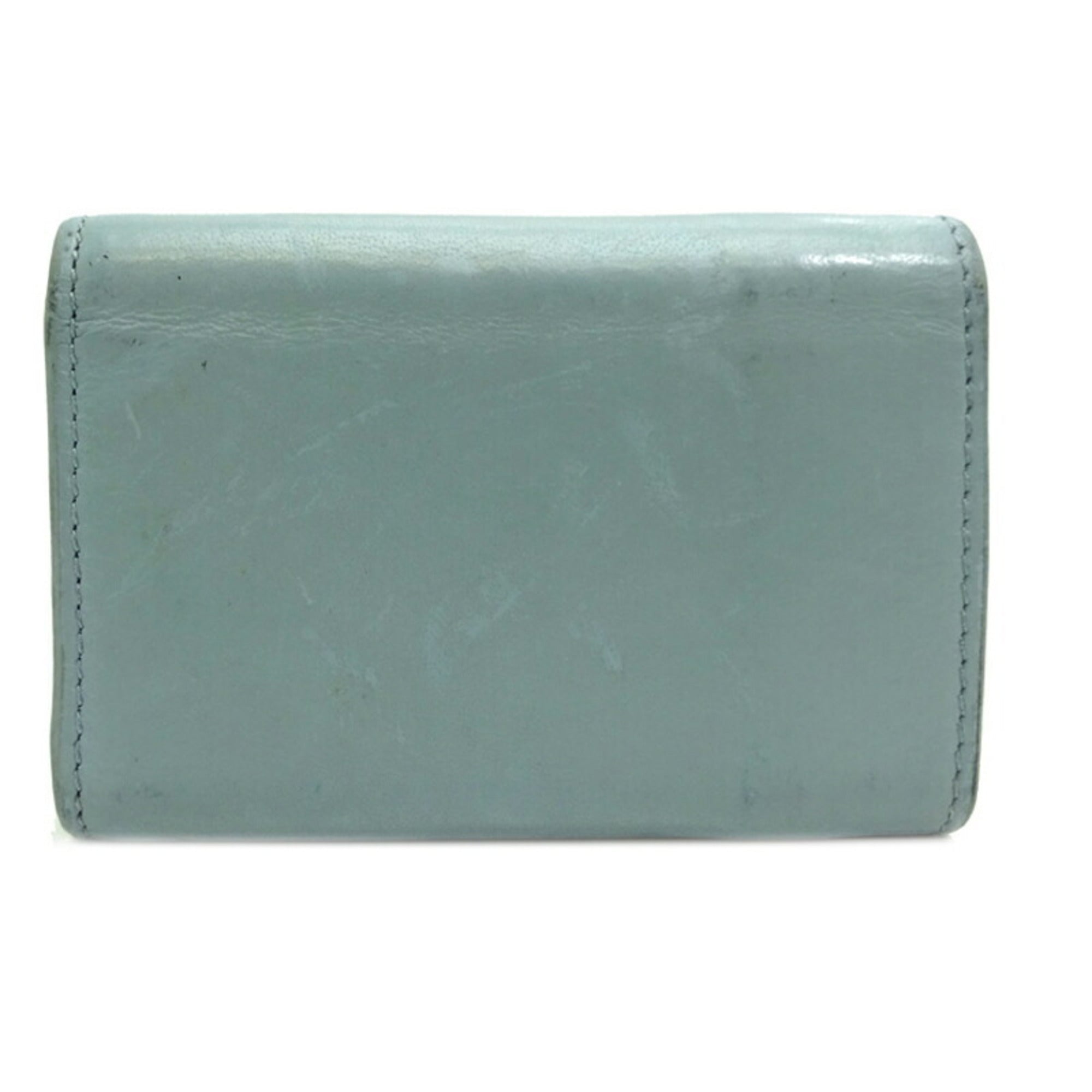 Balenciaga Light Blue Leather Wallet (Tri-Fold) (Pre-Owned)