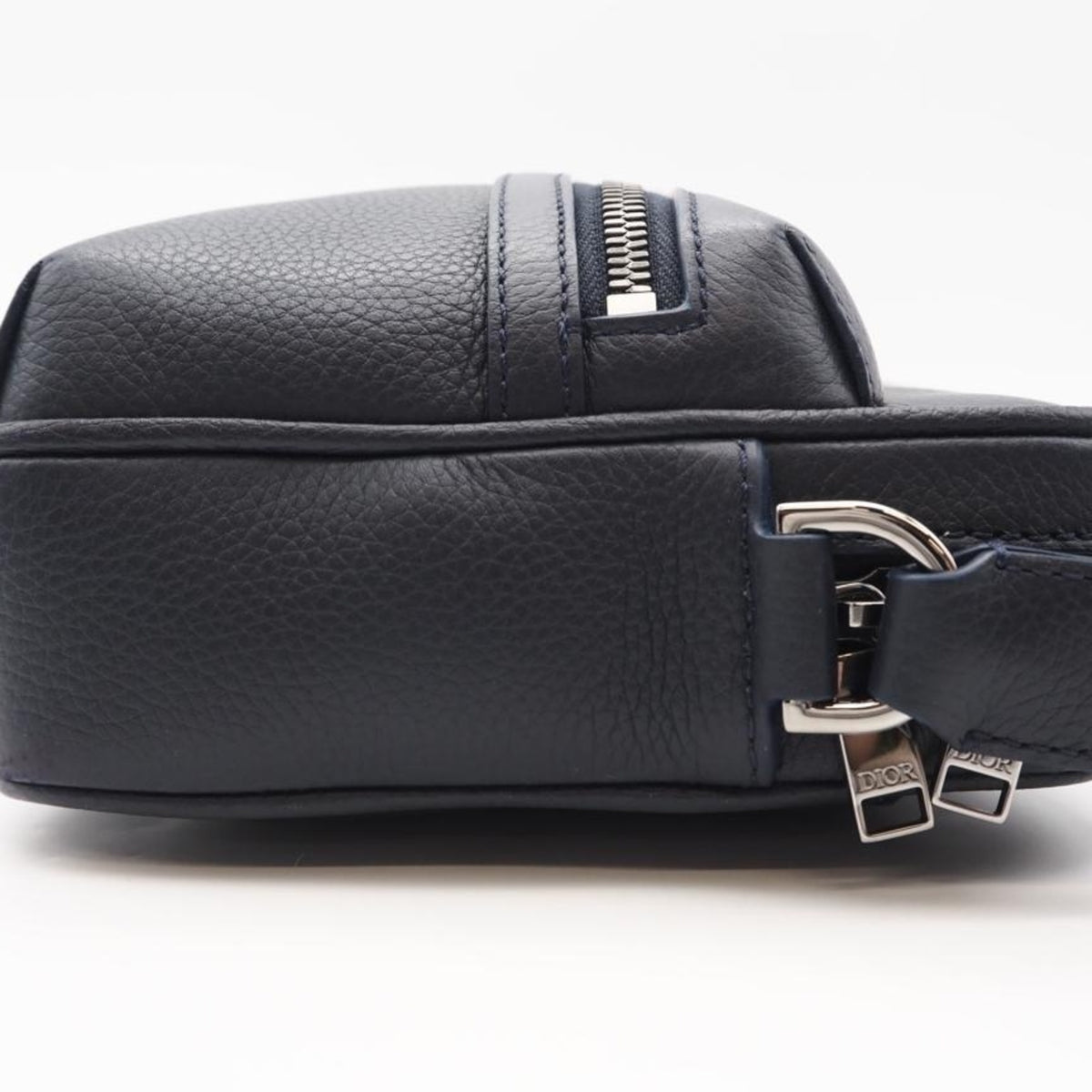 Christian Dior Navy Leather Messenger Bag Shoulder Bag (Pre-Owned)