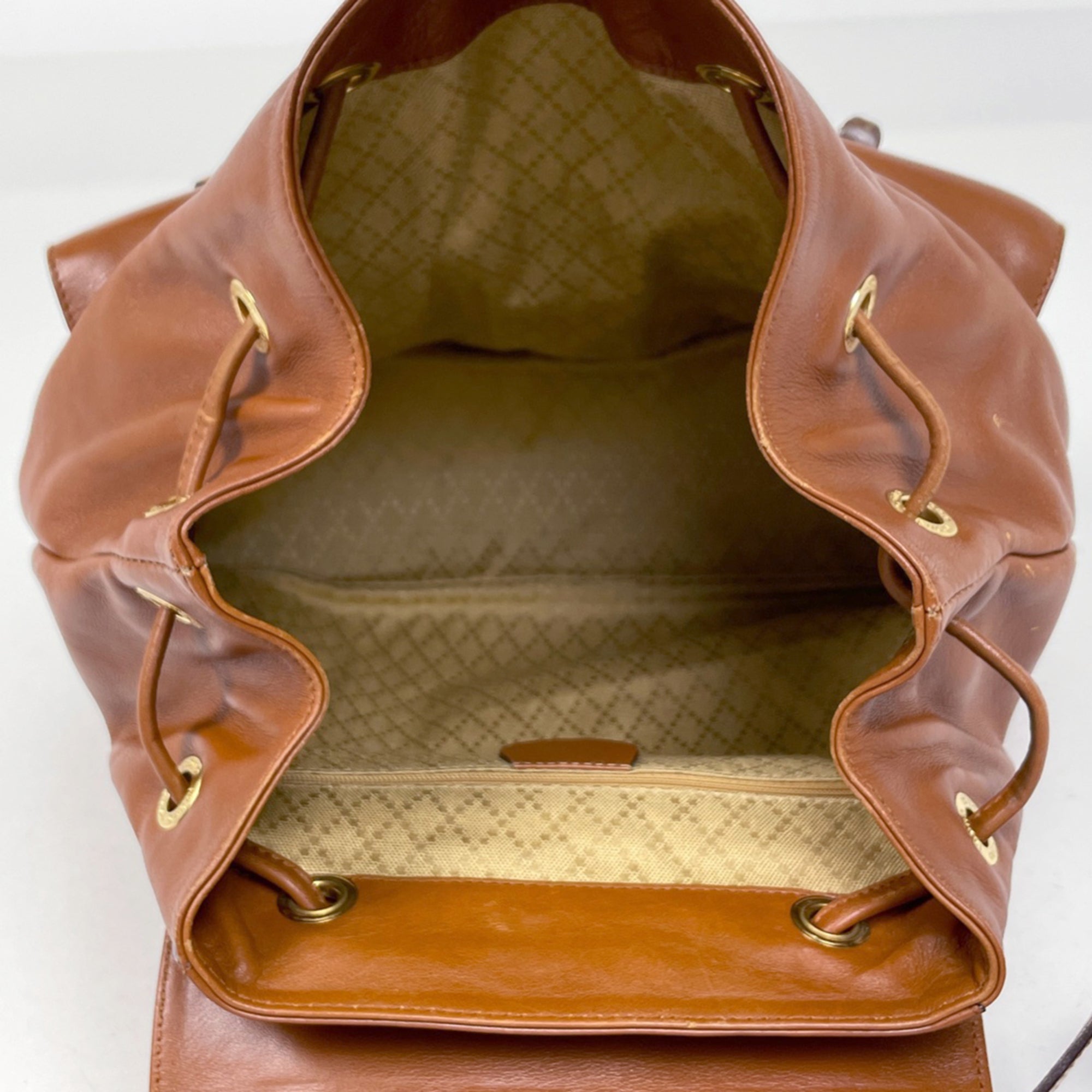 Gucci Brown Leather Backpack (Pre-Owned)