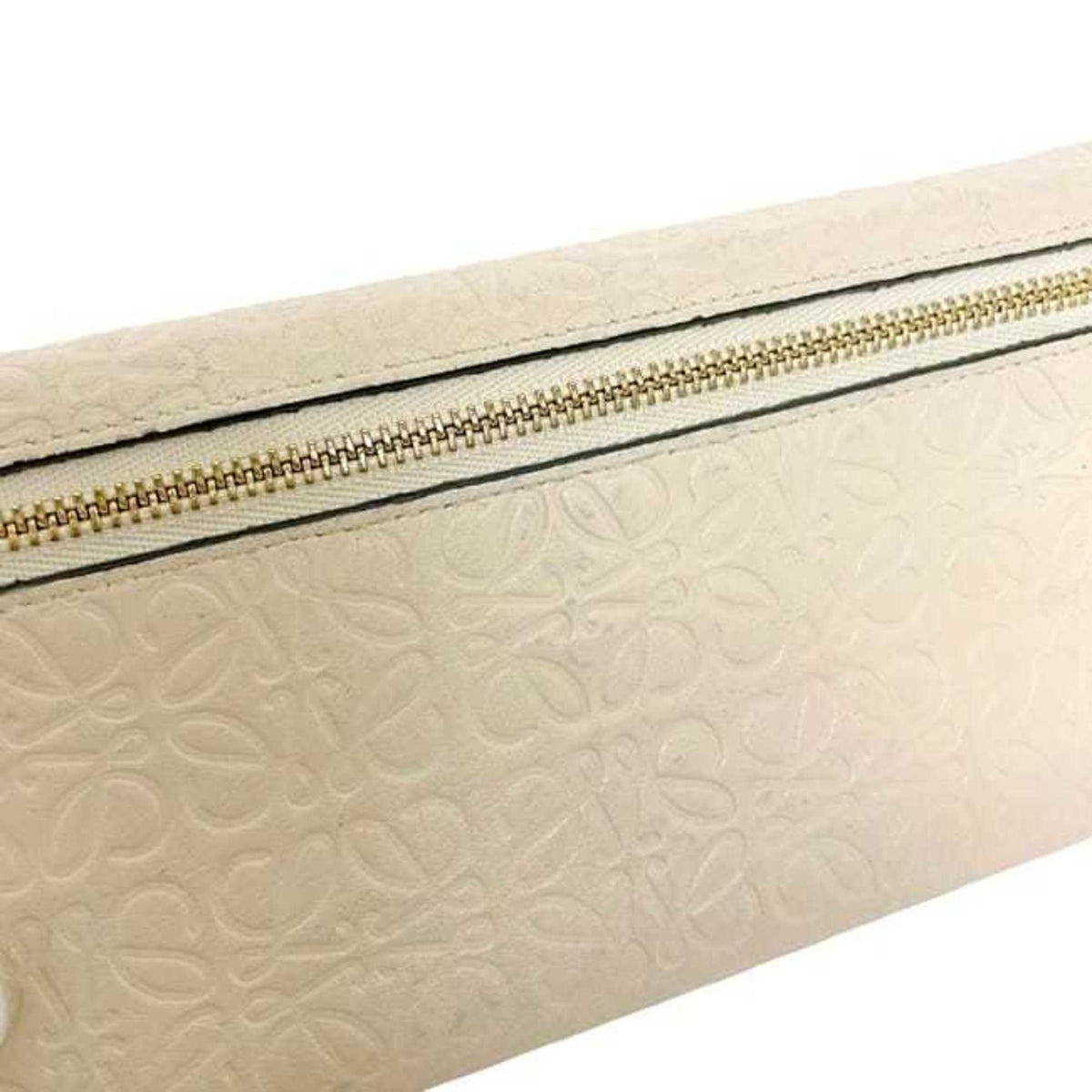 Loewe Beige Leather Long Wallet (Bi-Fold) (Pre-Owned)