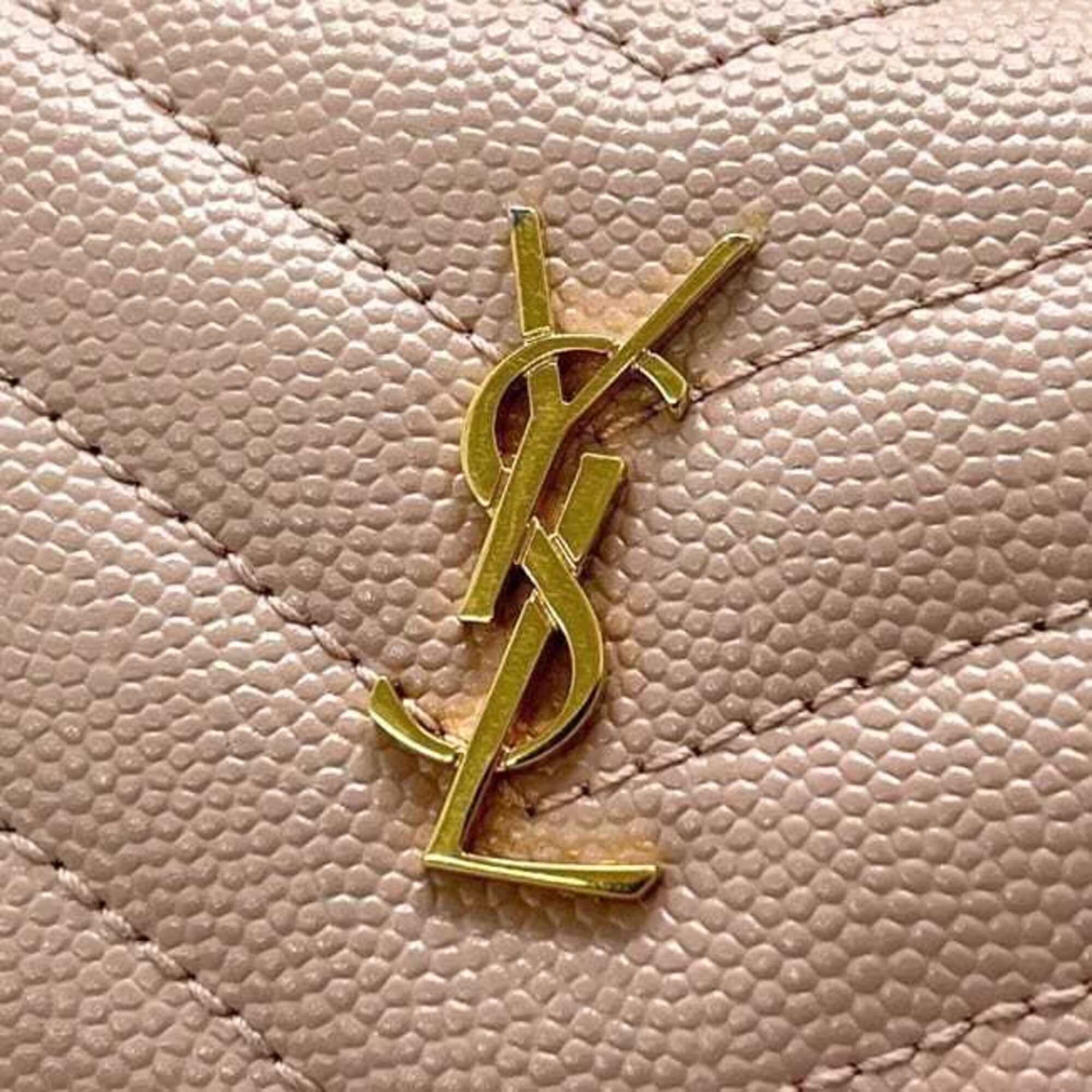 Saint Laurent Pink Leather Wallet (Tri-Fold) (Pre-Owned)