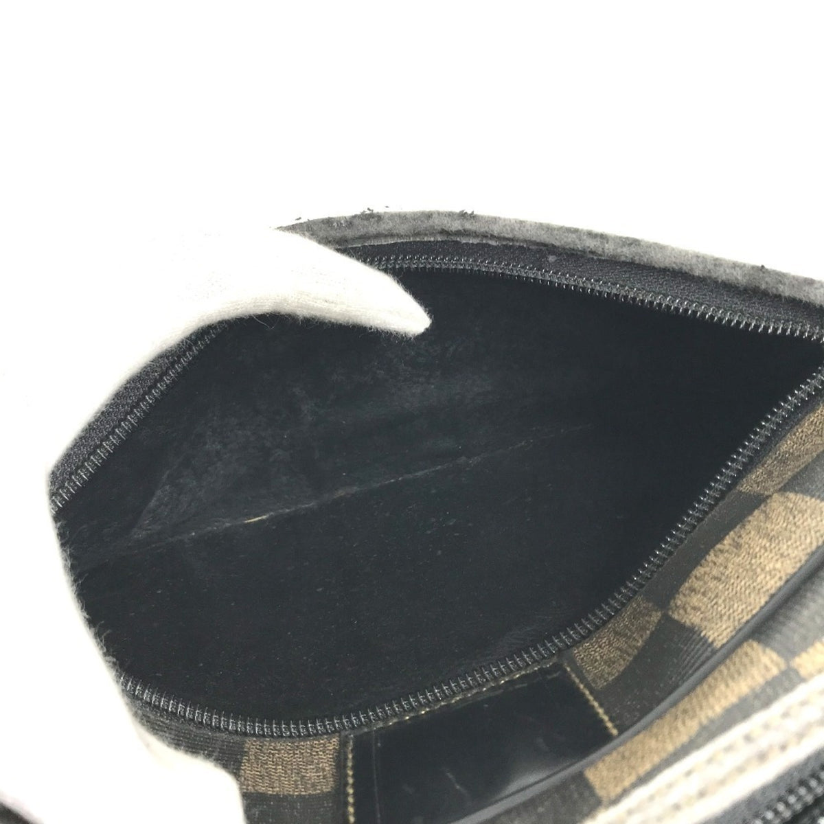 Fendi Pequin Black Khaki Pvc Leather Shoulder Bag (Pre-Owned)