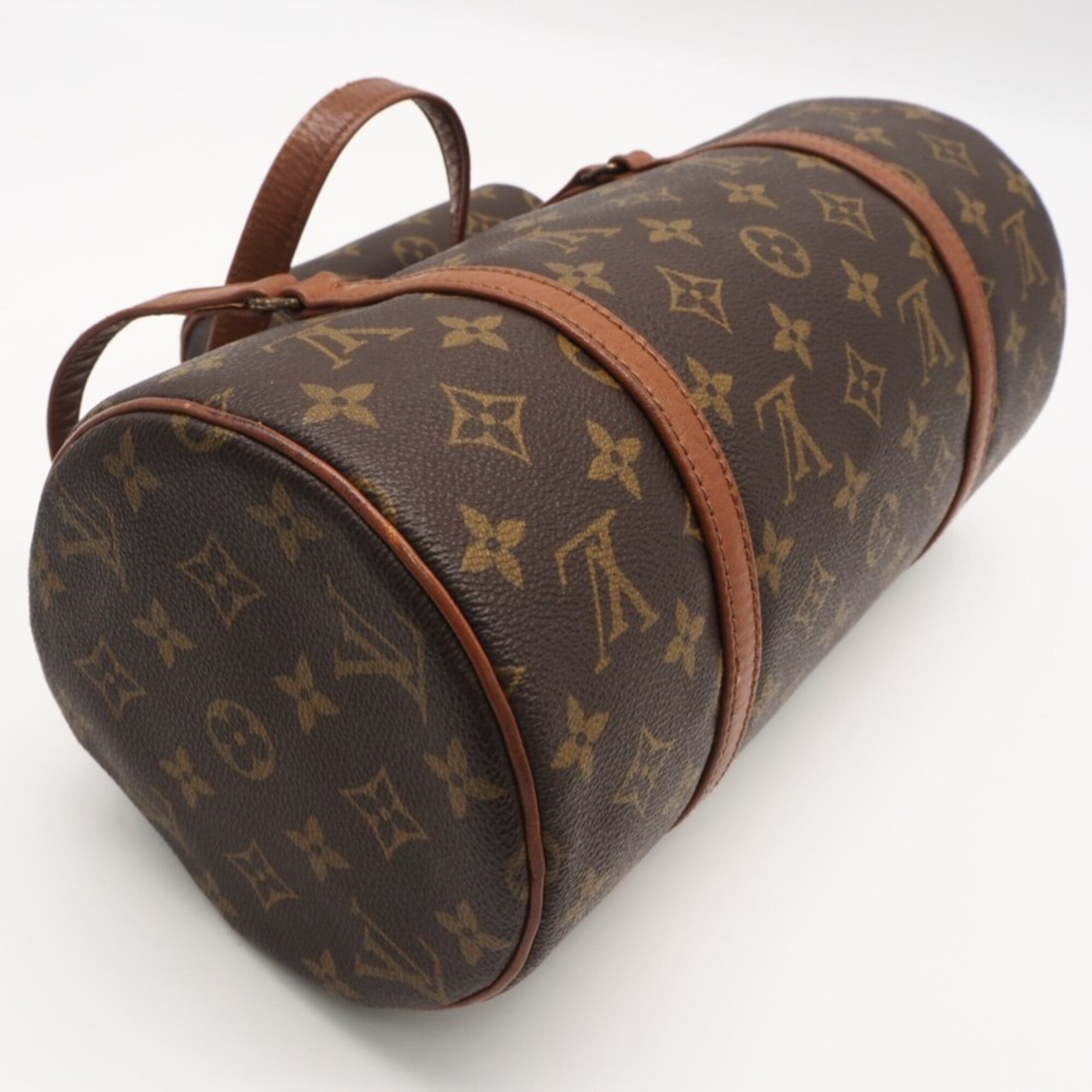 Louis Vuitton Monogram Beige Brown Coated Canvas Leather Handbag (Pre-Owned)