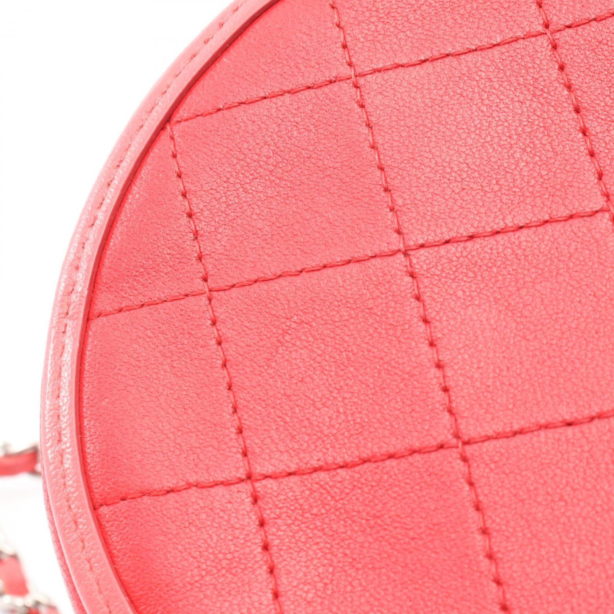 Chanel Pink Red Color Leather Handbag Shoulder Bag (Pre-Owned)