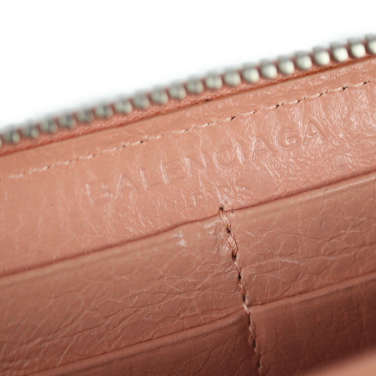 Balenciaga Pink Beige Leather Coin Purse/Coin Case (Pre-Owned)