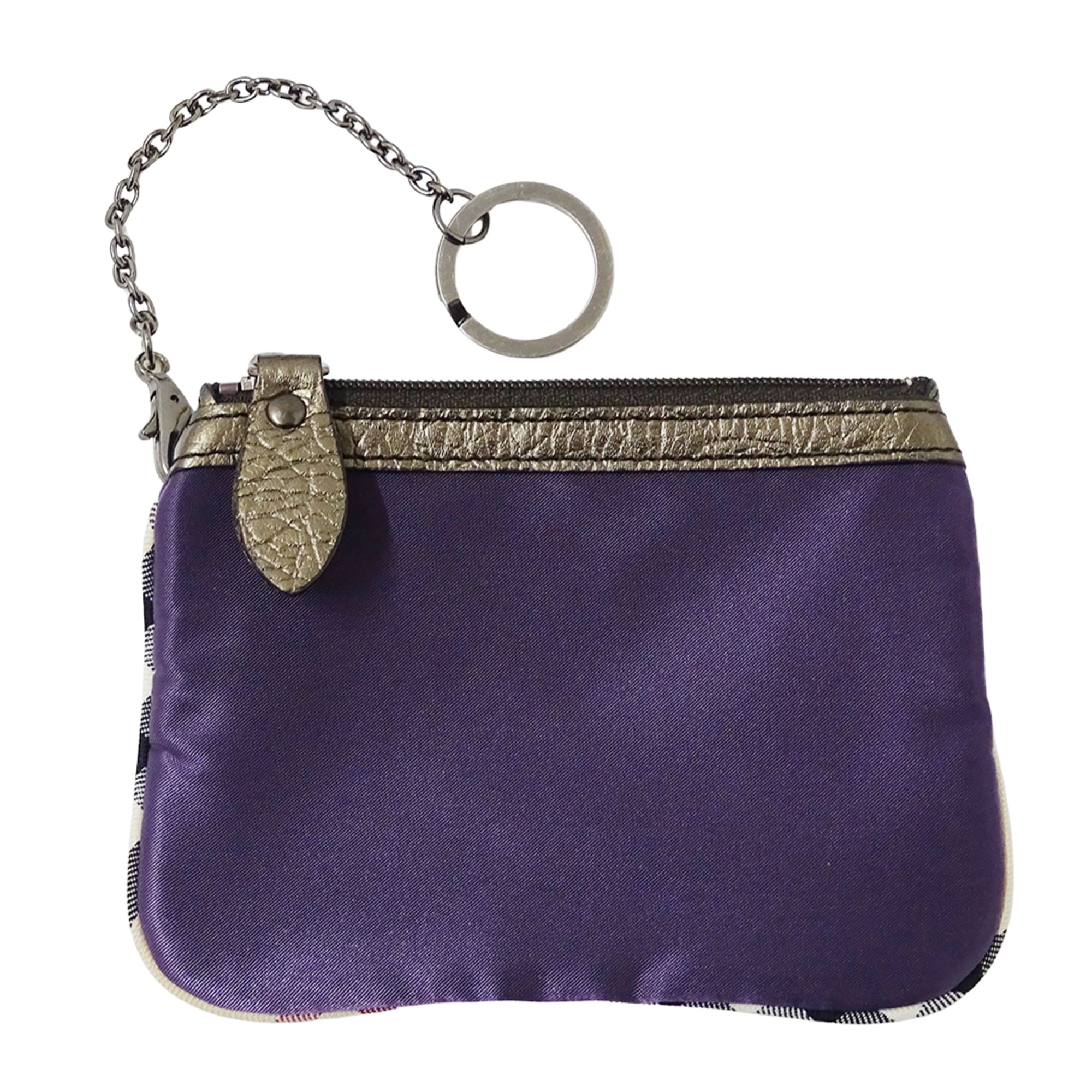 Burberry Bronze Purple Nylon Handbag Pouch Tote Bag (Pre-Owned)