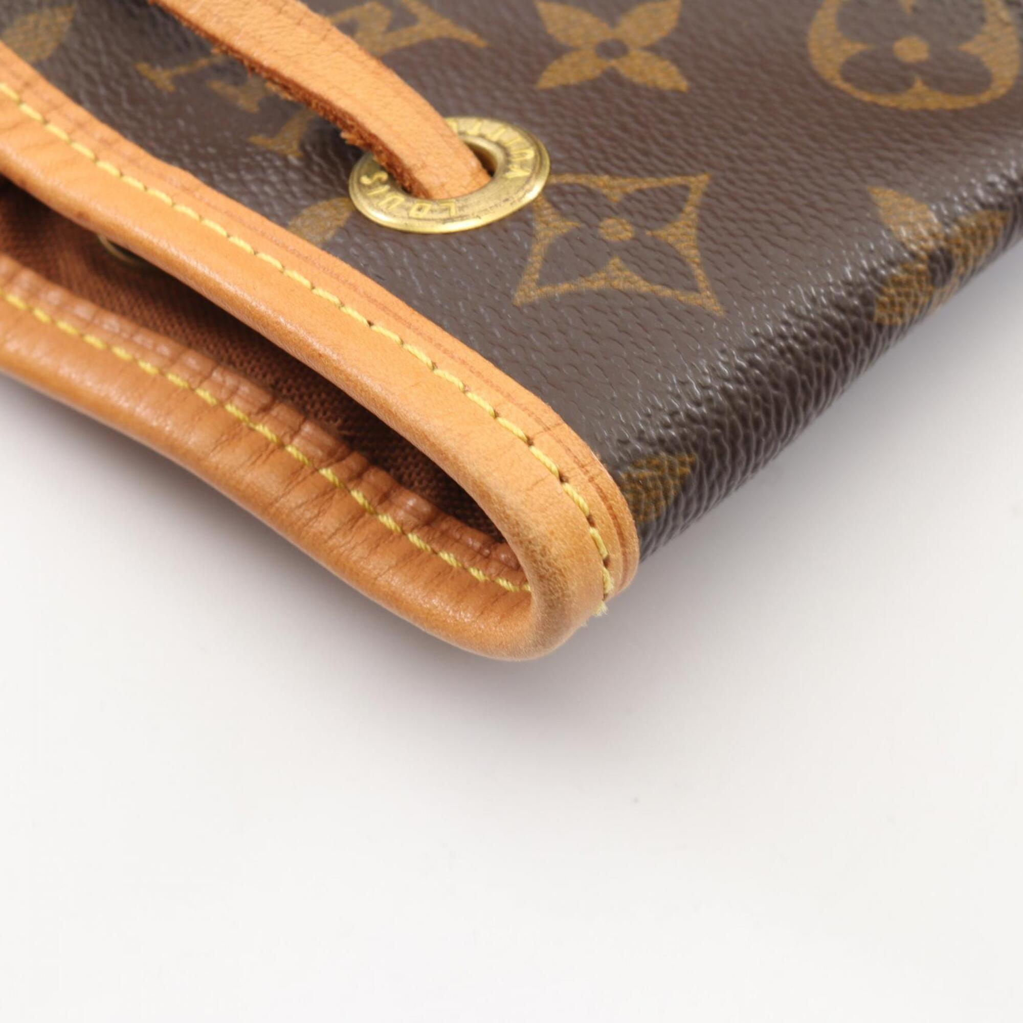 Louis Vuitton Brown Coated Canvas Leather Backpack Handbag (Pre-Owned)