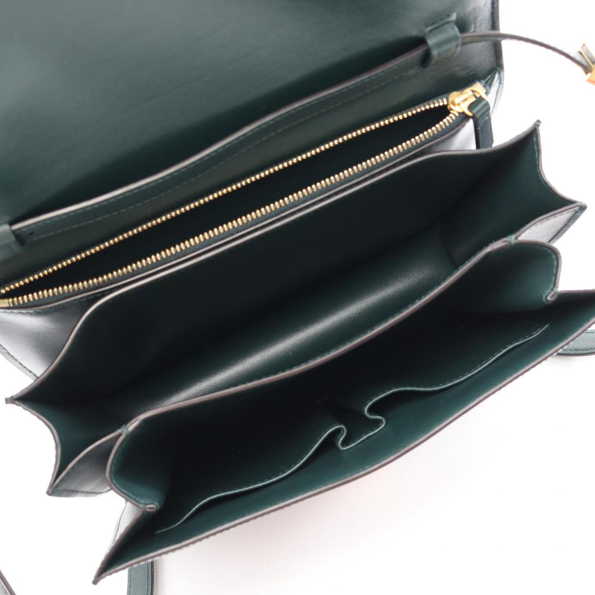 Celine Green Leather Handbag Shoulder Bag (Pre-Owned)