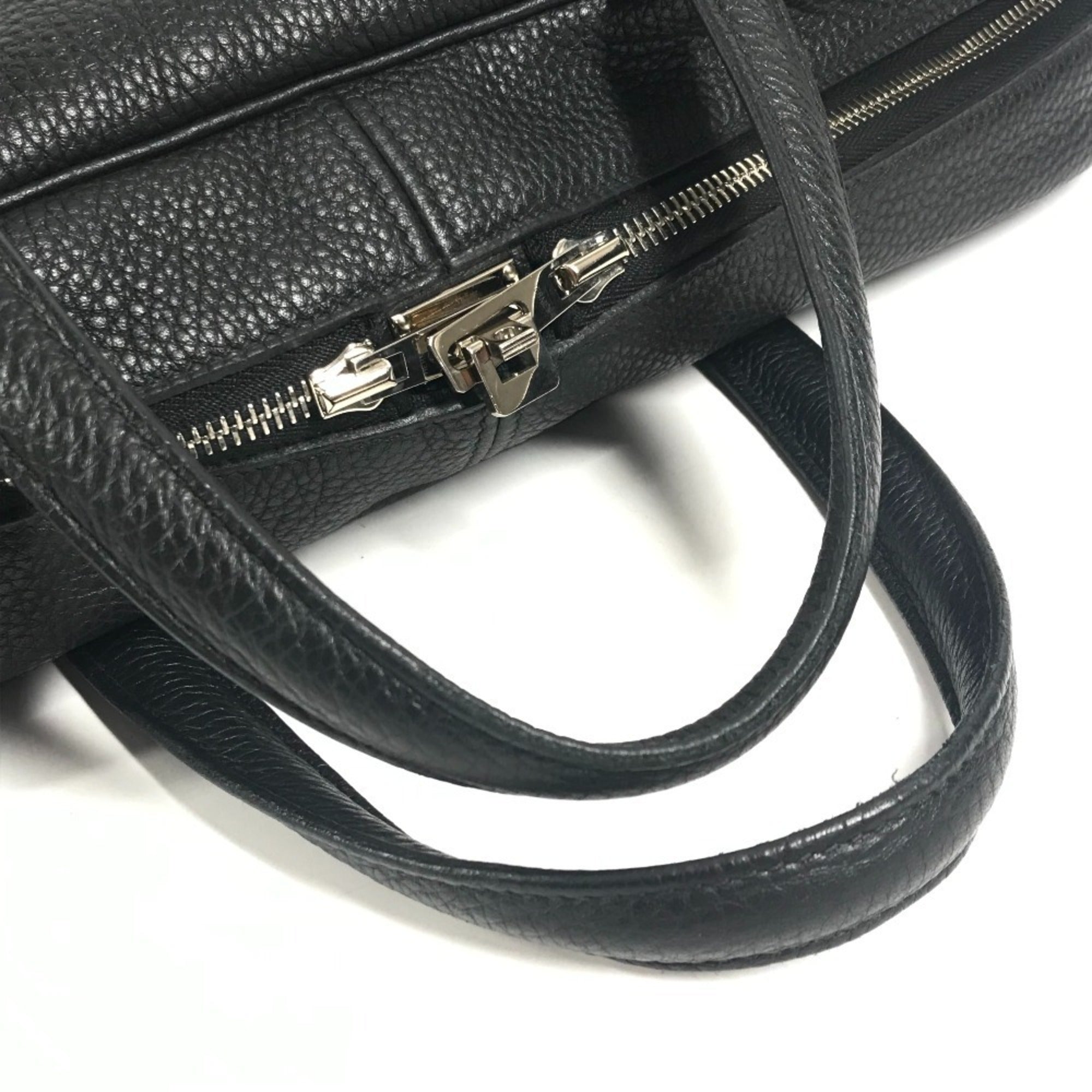 Hermes Black Taurillon Clemence Leather Handbag Tote Bag (Pre-Owned)