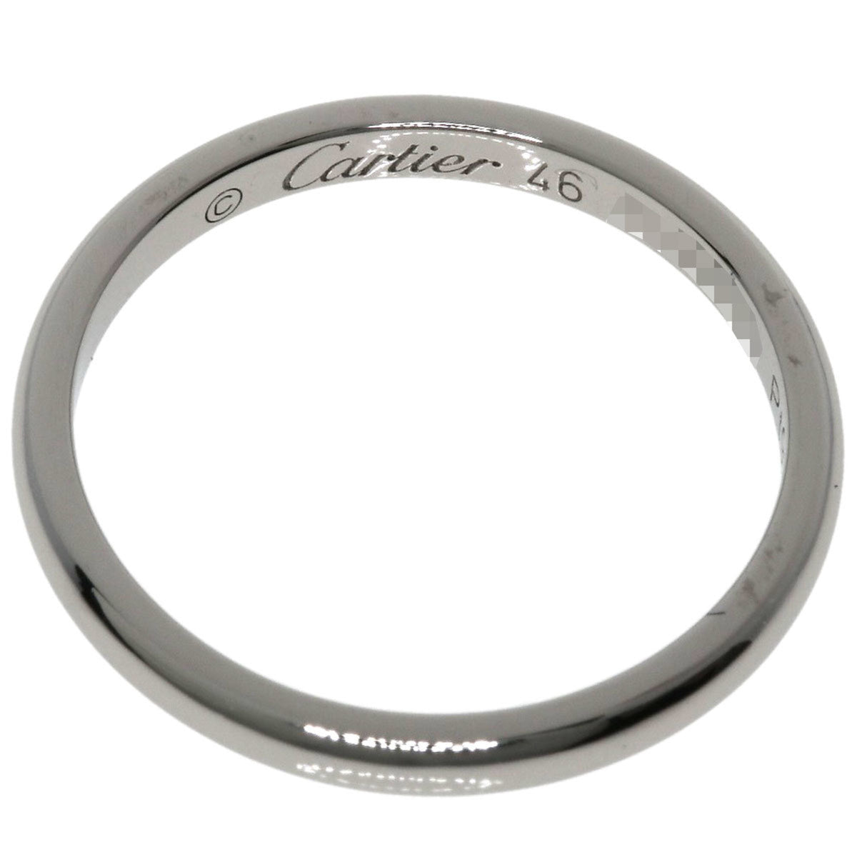 Cartier Silver Platinum 950 Band Ring (Pre-Owned)