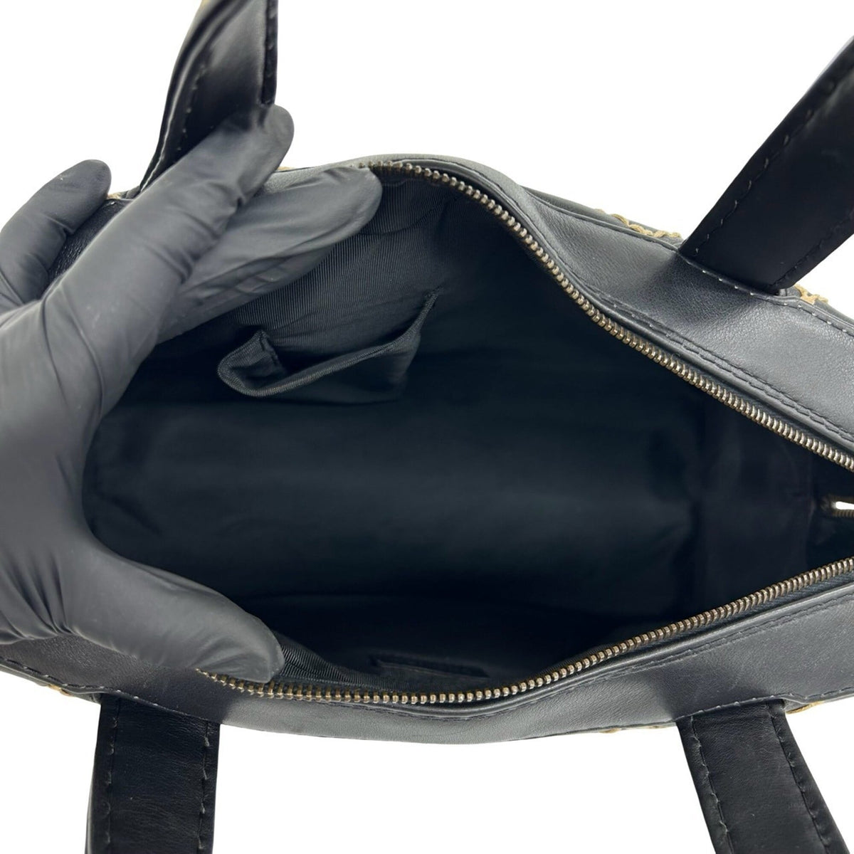 Chanel Black Leather Boston Bag Handbag (Pre-Owned)