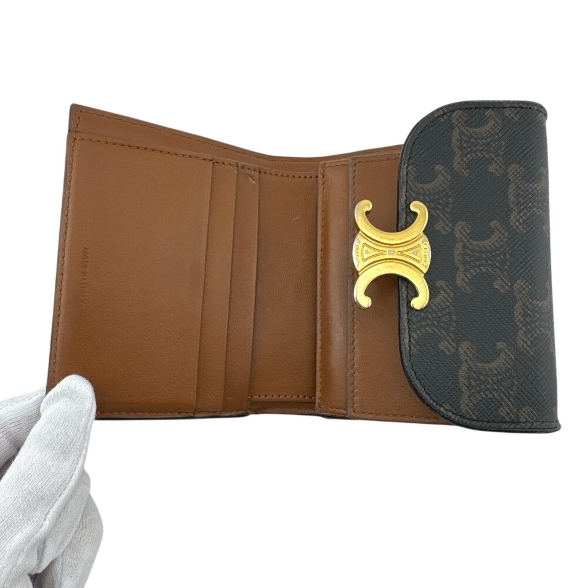 Celine Brown Leather Wallet (Tri-Fold) (Pre-Owned)