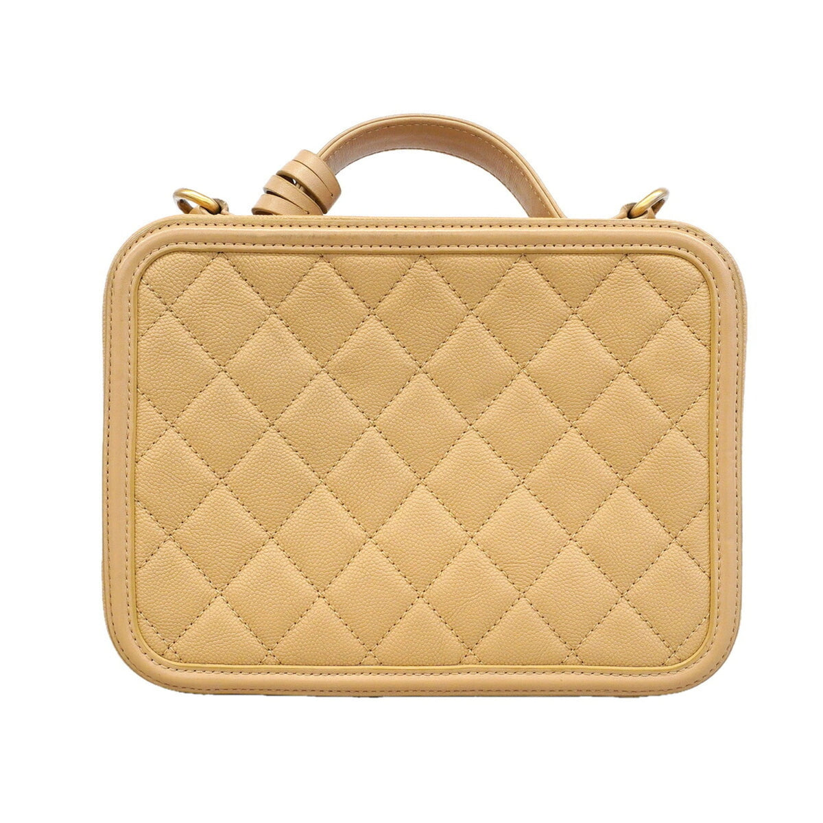 Chanel Beige Grained Calfskin Vanity Bag (Pre-Owned)