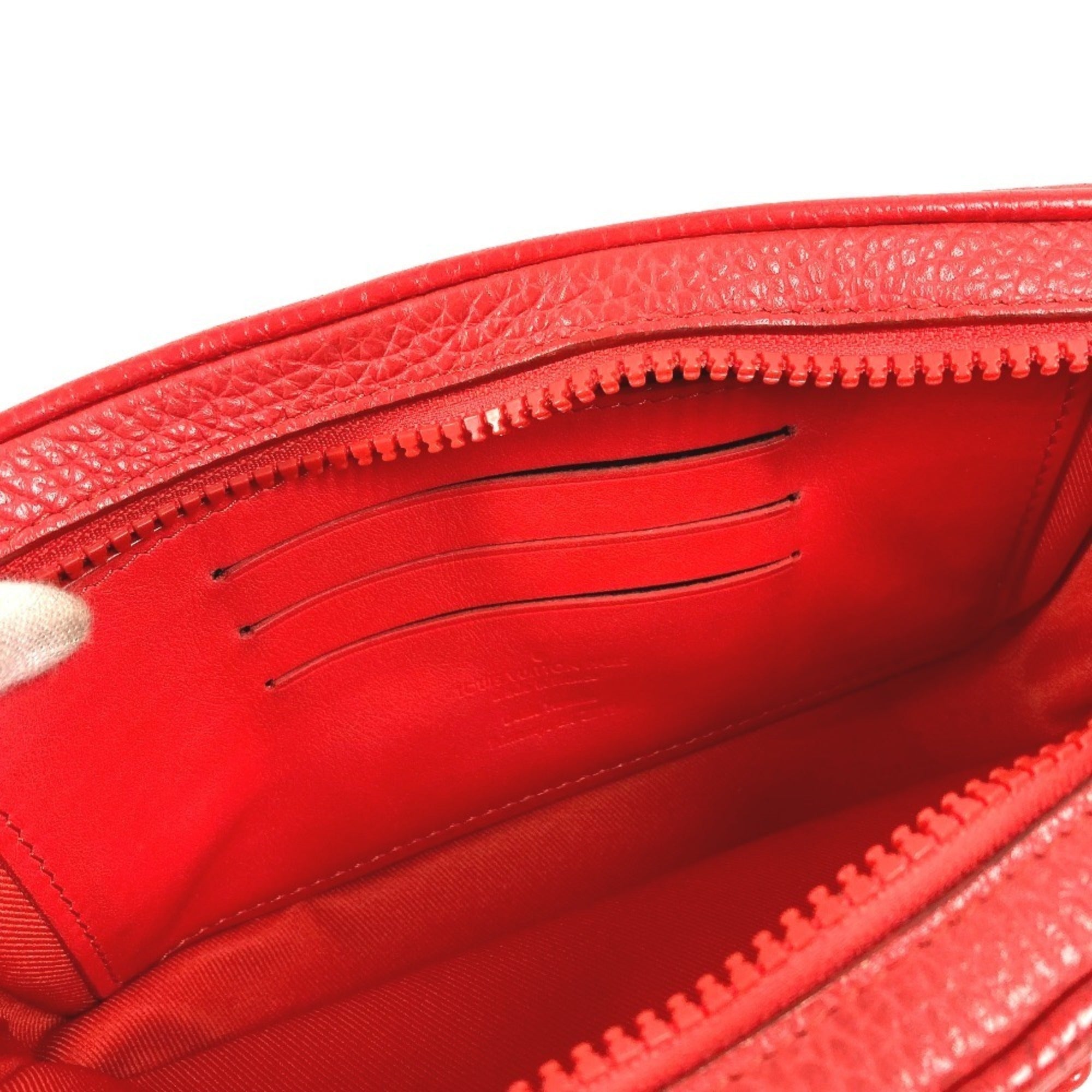 Louis Vuitton Red Color Monogram Empreinte Leather Clutch Bag (Pre-Owned)