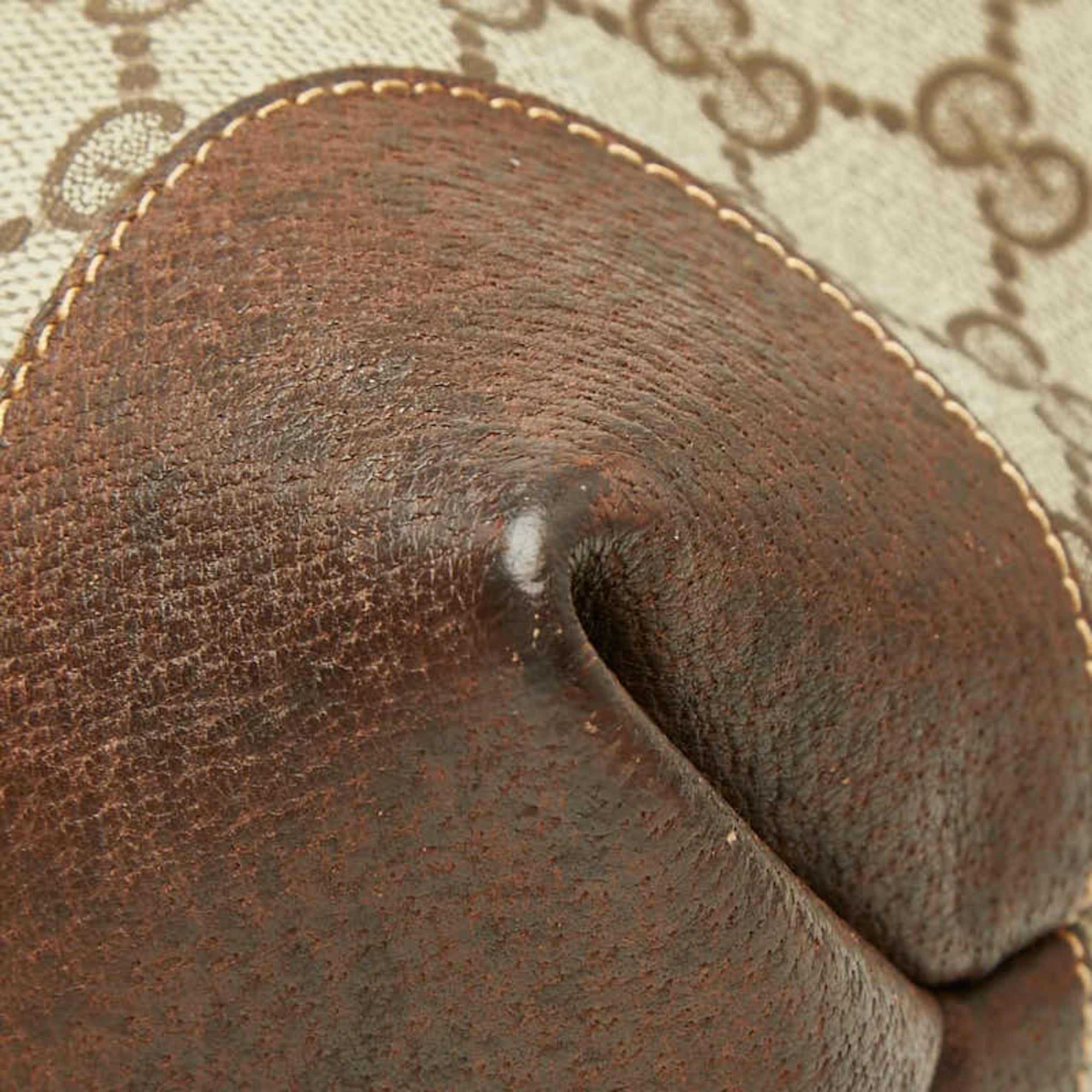 Gucci Beige Brown Pvc Leather Shoulder Bag Tote Bag (Pre-Owned)