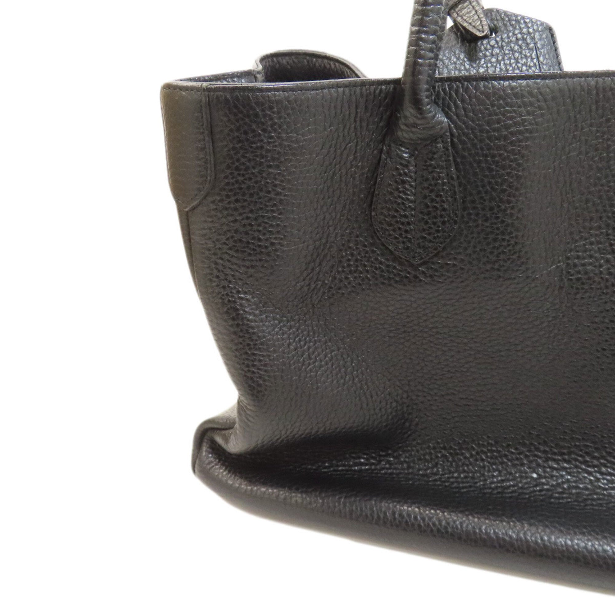 A.D.M.J Black Leather Handbag (Pre-Owned)