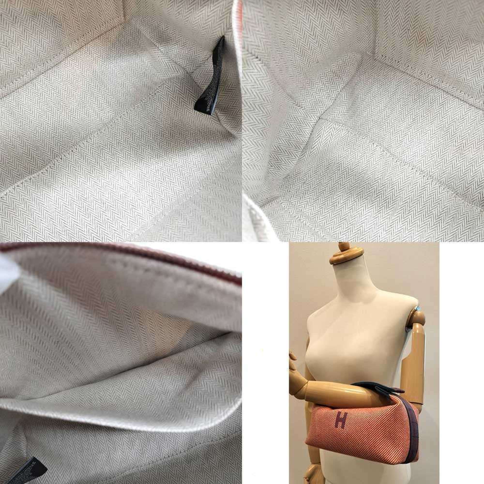 Hermes Blue Orange Red Color Canvas Handbag Pouch (Pre-Owned)