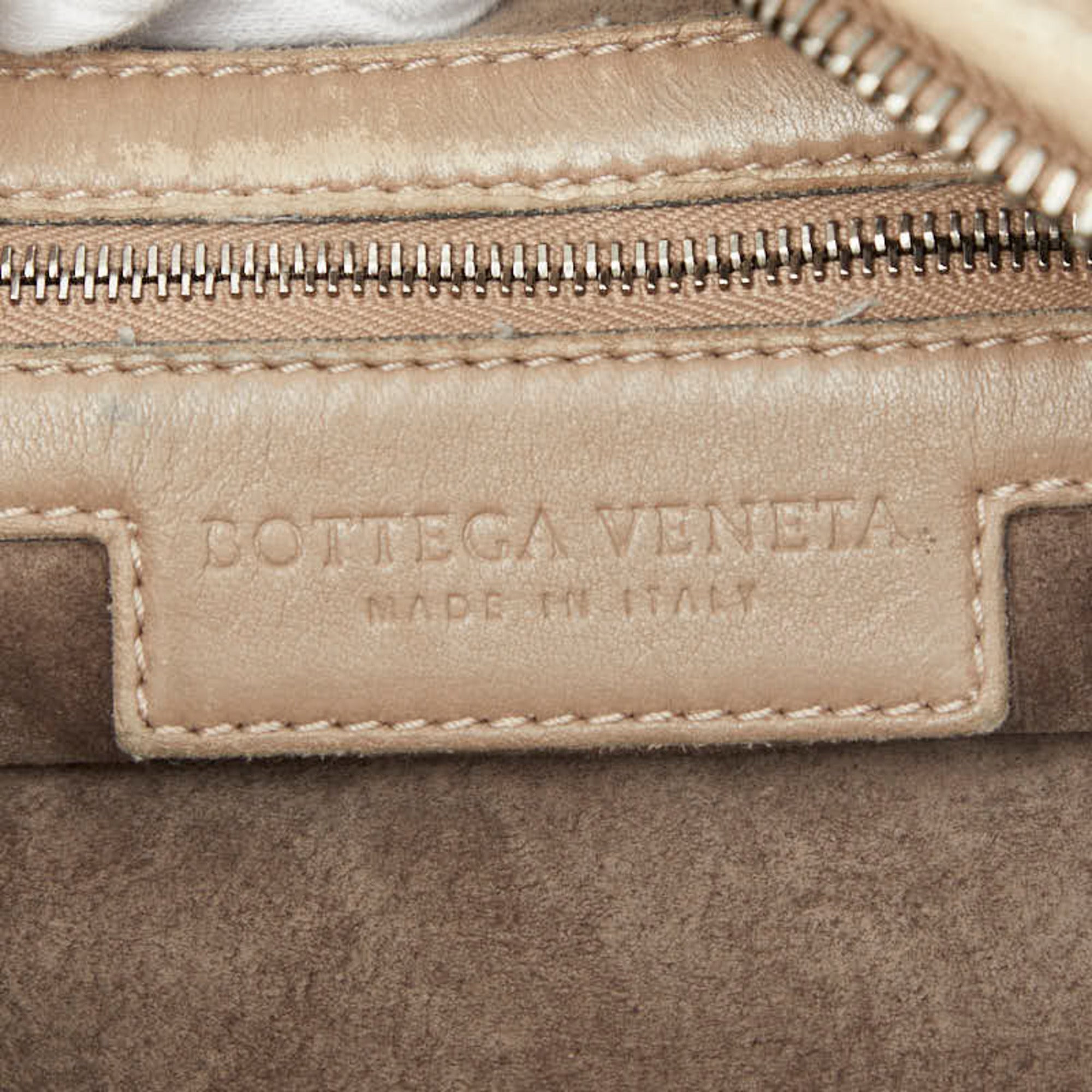 Bottega Veneta Beige Brown Leather Handbag Shoulder Bag (Pre-Owned)