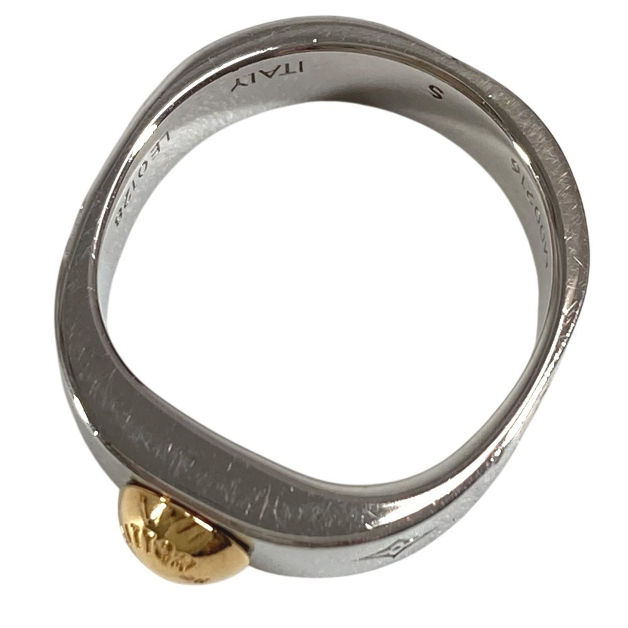 Louis Vuitton Gold Silver Metal Band Ring (Pre-Owned)
