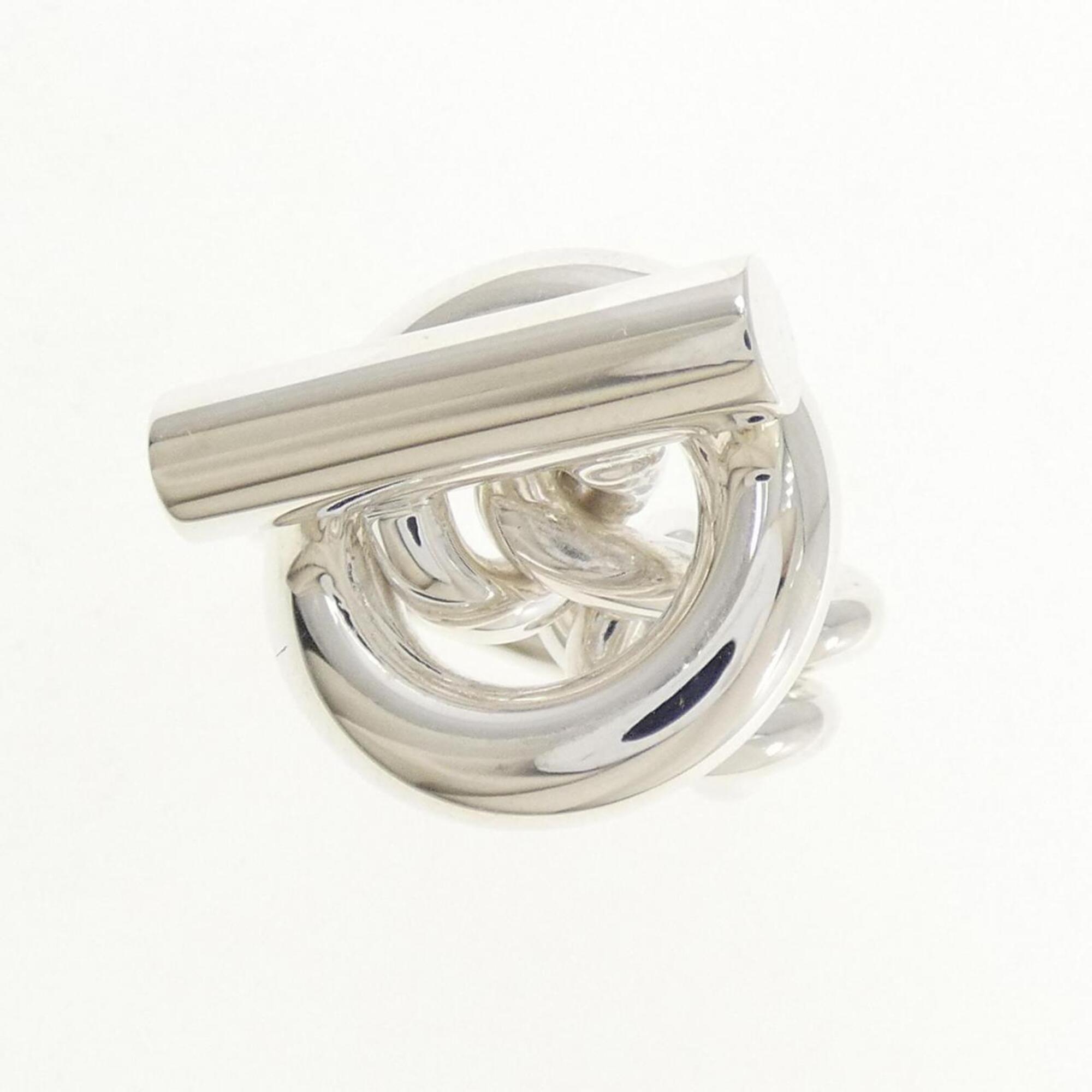 Hermes Silver 925 Band Ring (Pre-Owned)