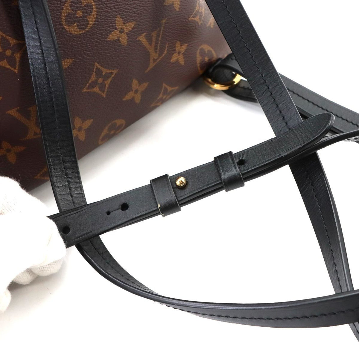 Louis Vuitton Noir Monogram Canvas Leather Backpack (Pre-Owned)
