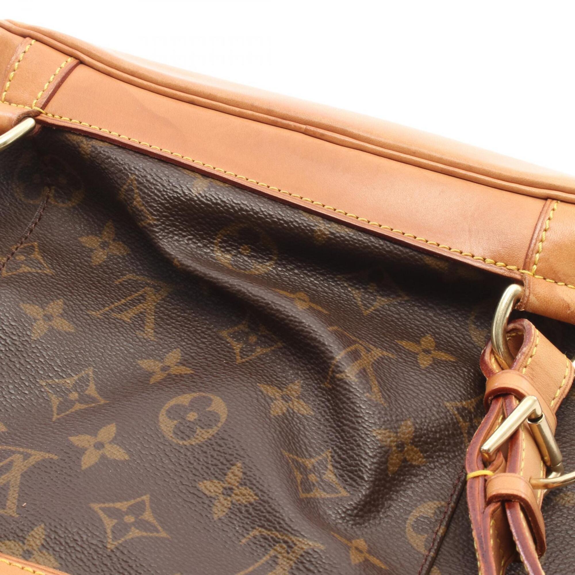 Louis Vuitton Brown Coated Canvas Leather Backpack Handbag (Pre-Owned)