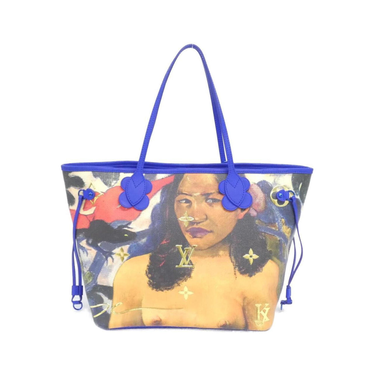 Louis Vuitton Blue Dark Blue Coated Canvas Handbag (Pre-Owned)