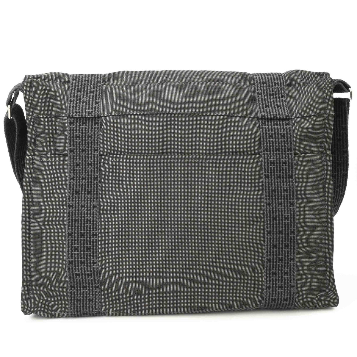 Hermes Gray Nylon Canvas Shoulder Bag (Pre-Owned)