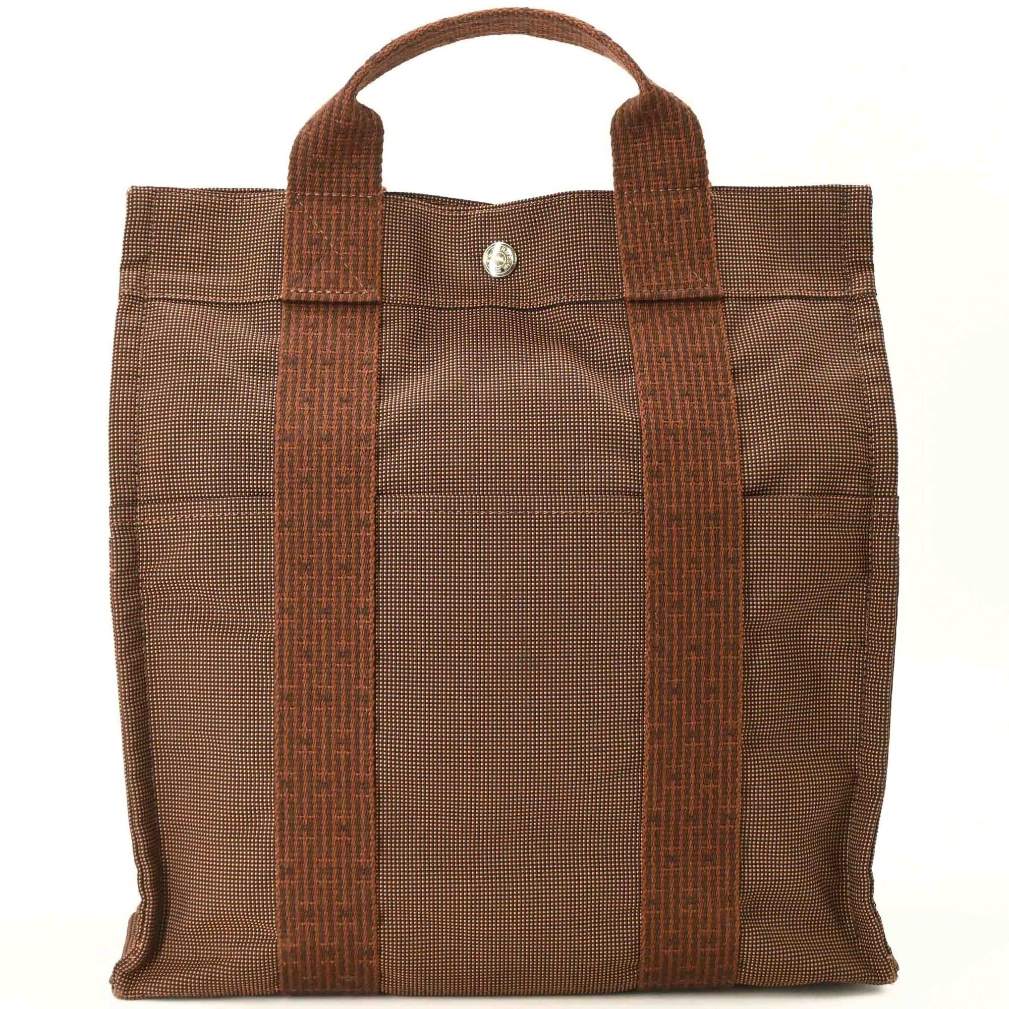 Hermes Her Line Brown Nylon Canvas Backpack (Pre-Owned)