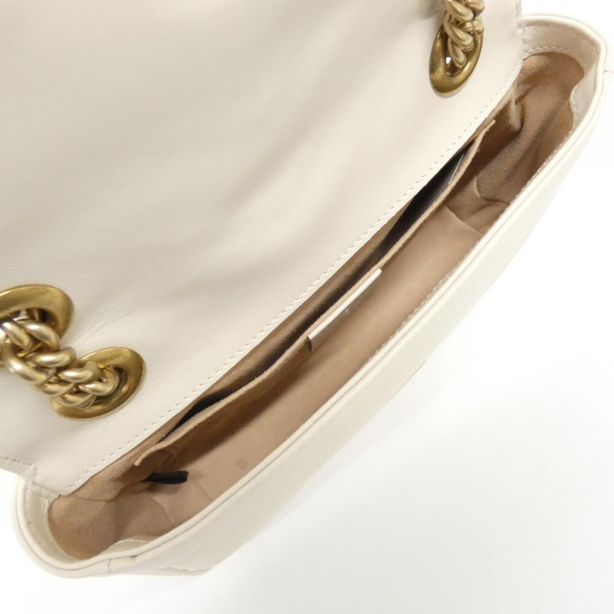 Gucci White Quilting Leather Shoulder Bag (Pre-Owned)