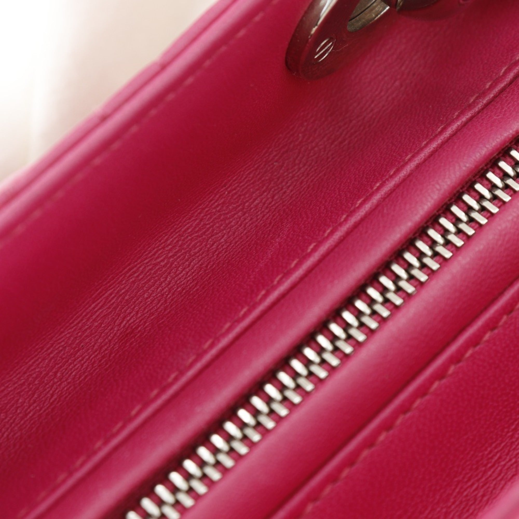 Christian Dior Lady Dior Pink Leather Handbag (Pre-Owned)