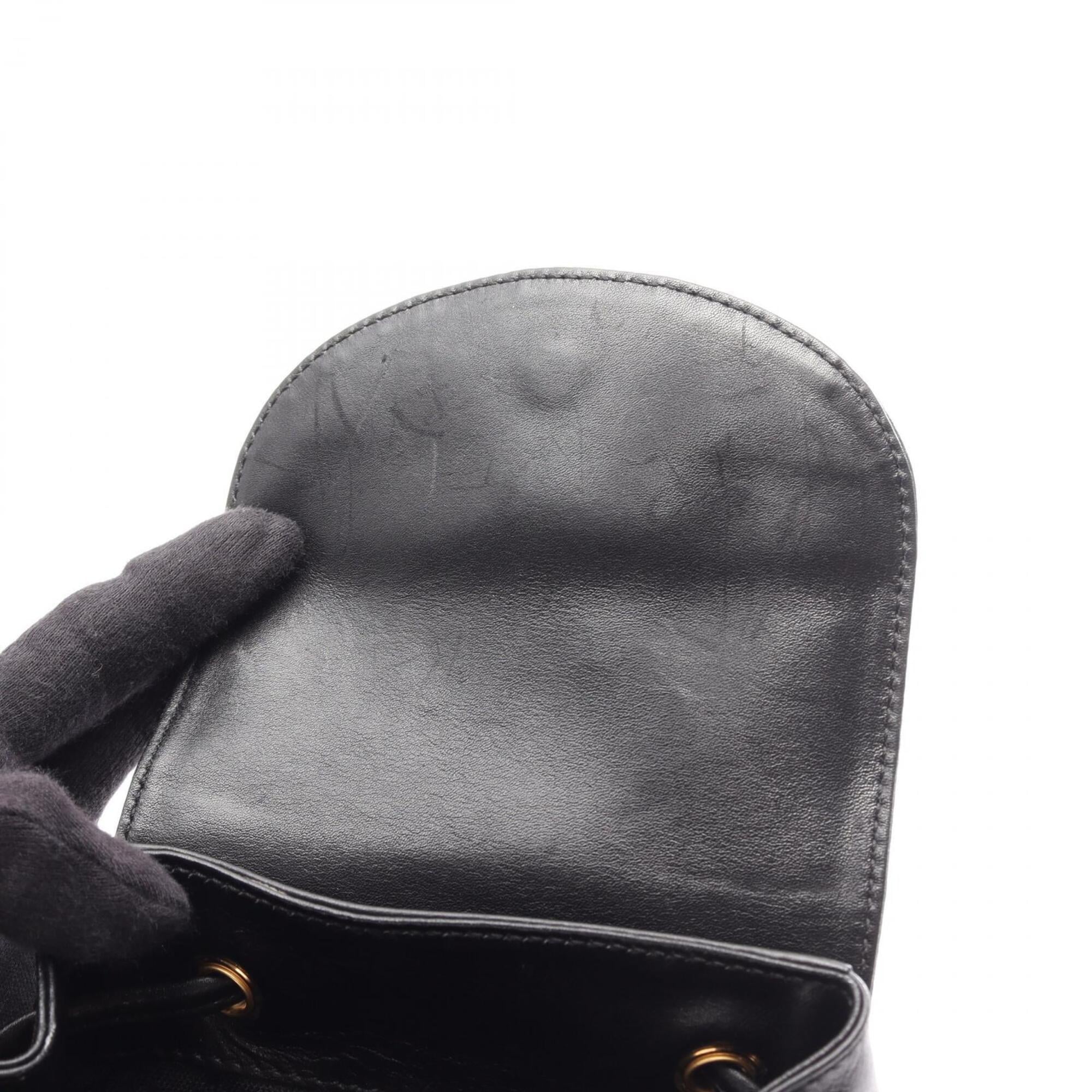 Gucci Black Leather Backpack Handbag (Pre-Owned)