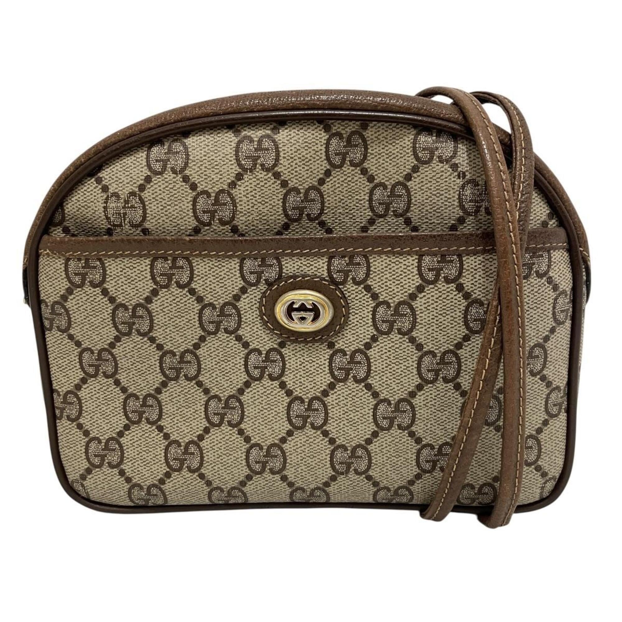 Gucci Beige Brown Gg Supreme Shoulder Bag (Pre-Owned)