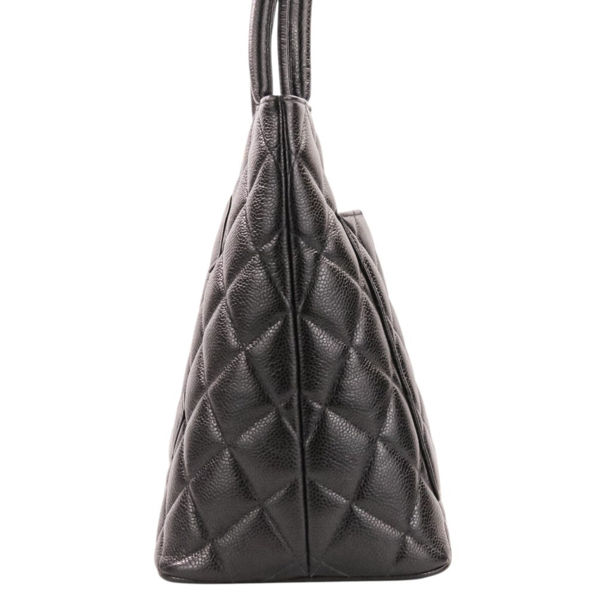 Chanel Matelasse Black Grained Calfskin Handbag Tote Bag (Pre-Owned)