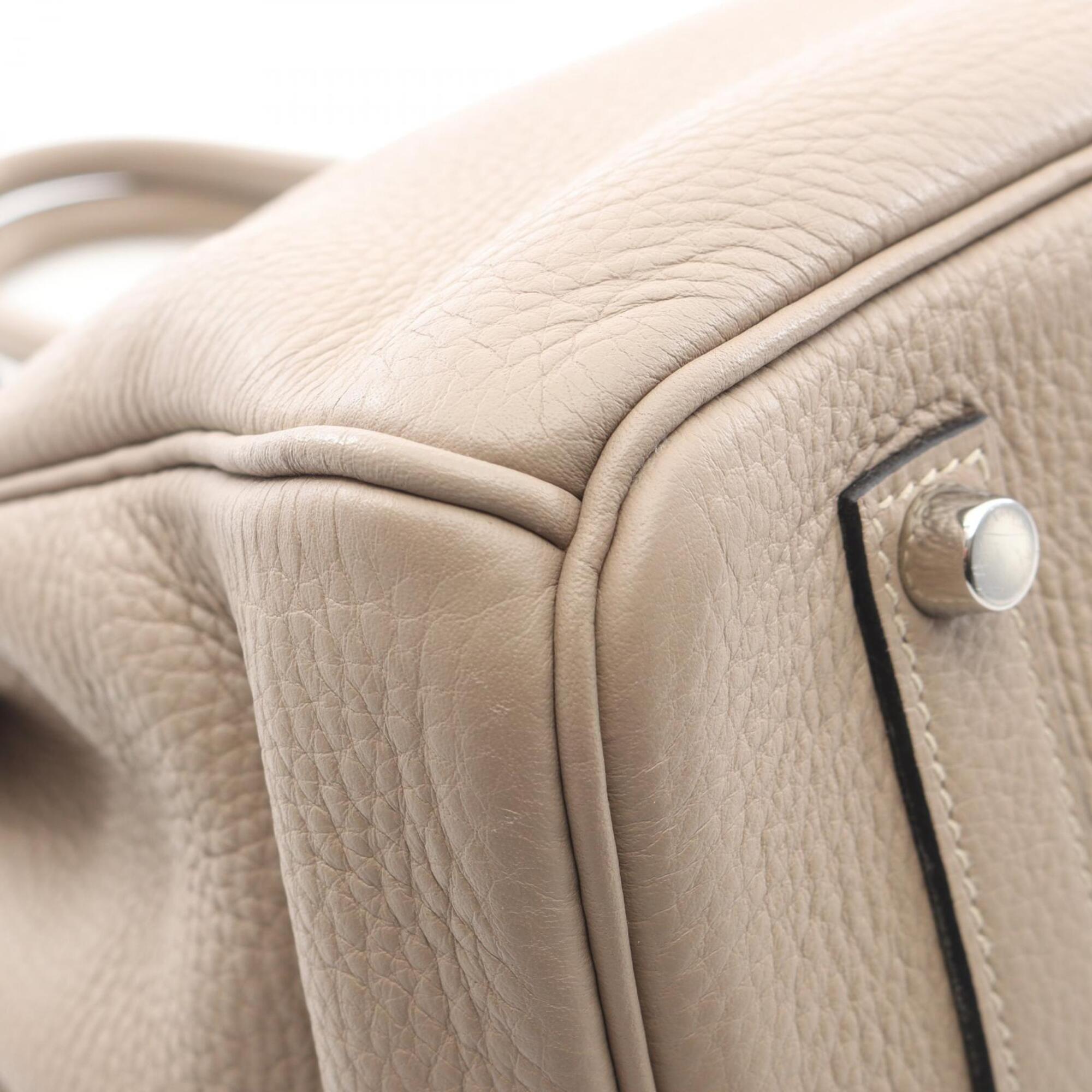 Hermes Beige Gris Tourterelle Leather Togo Leather Handbag (Pre-Owned)